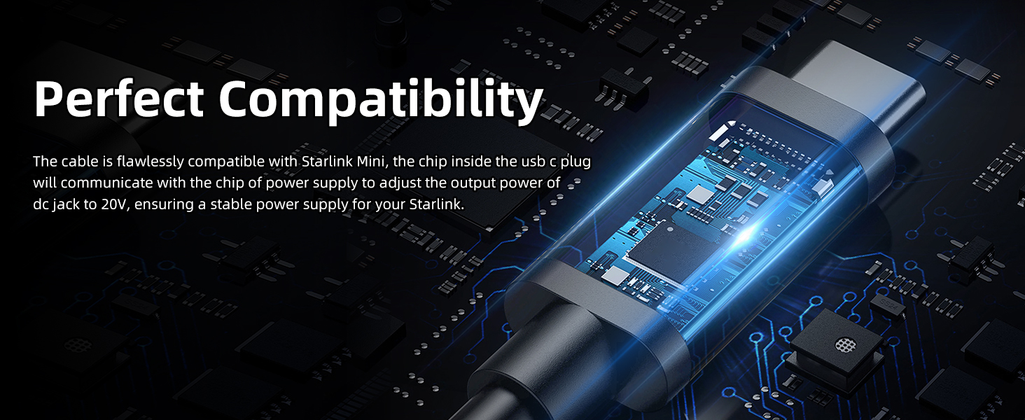 MINI-TYPE-C L USB-C to DC Cable Perfect Compatibility for Starlink Mini
