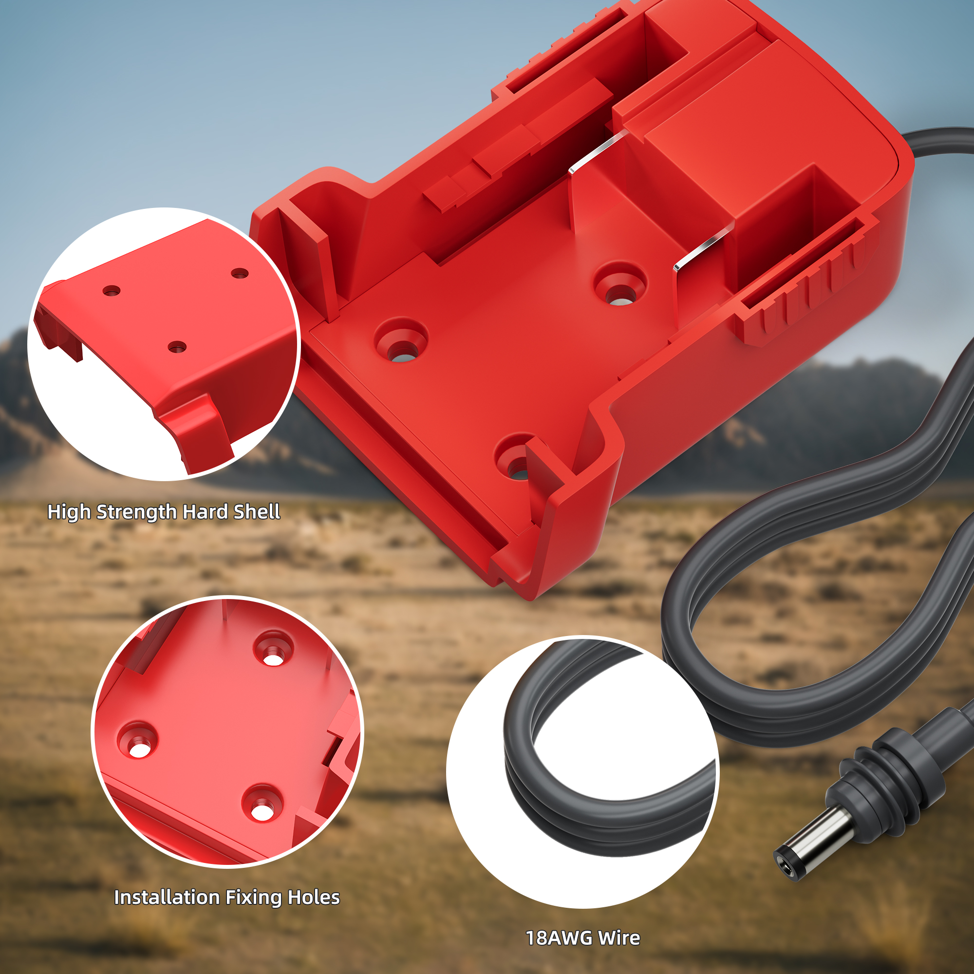 MWK-W1+DC2.1-1M Starlink Mini DC Power Cable with Milwaukee 18V Battery Adapter – 3.28FT/1M