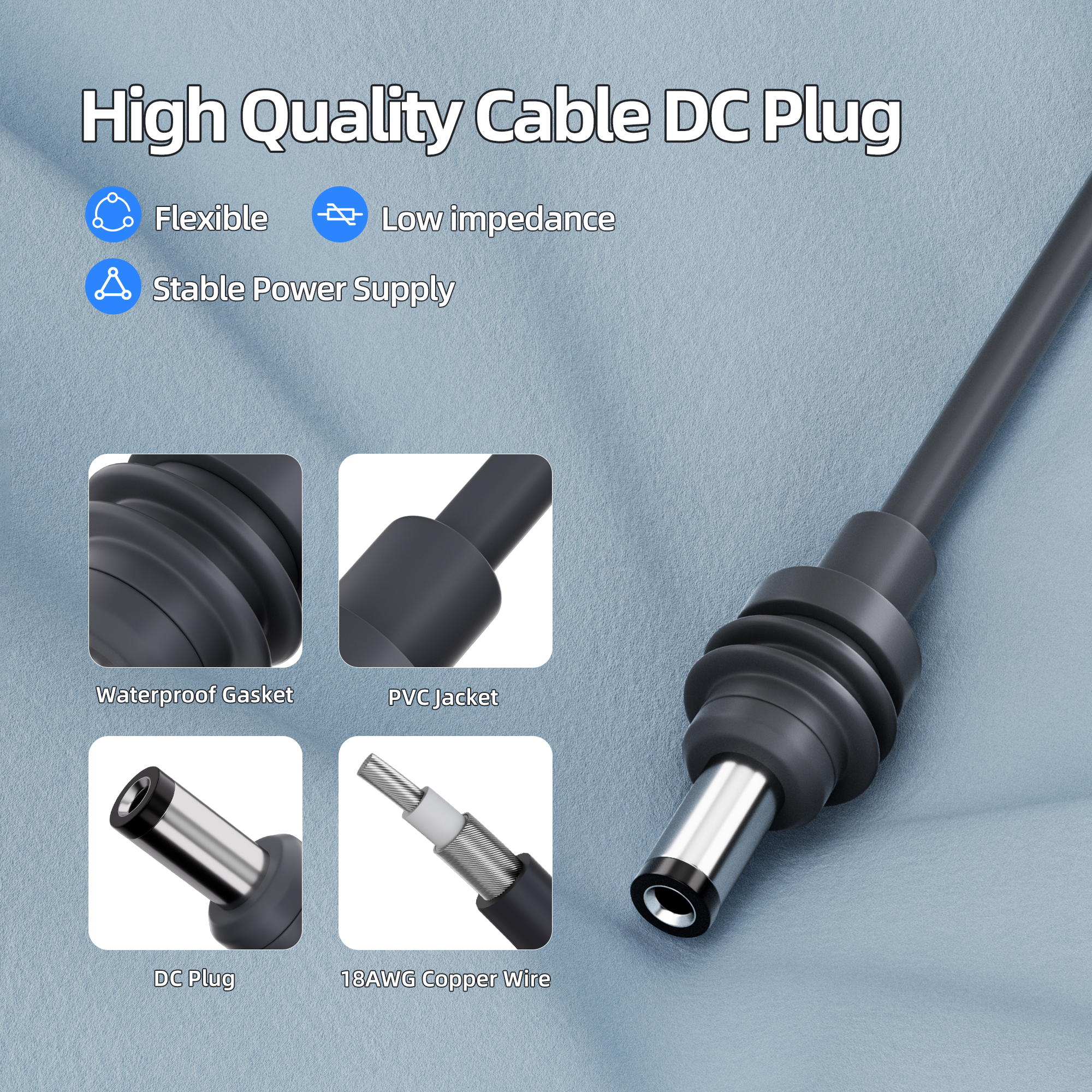 MWK-W1+DC2.1-1M Starlink Mini DC Power Cable with Milwaukee 18V Battery Adapter – 3.28FT/1M