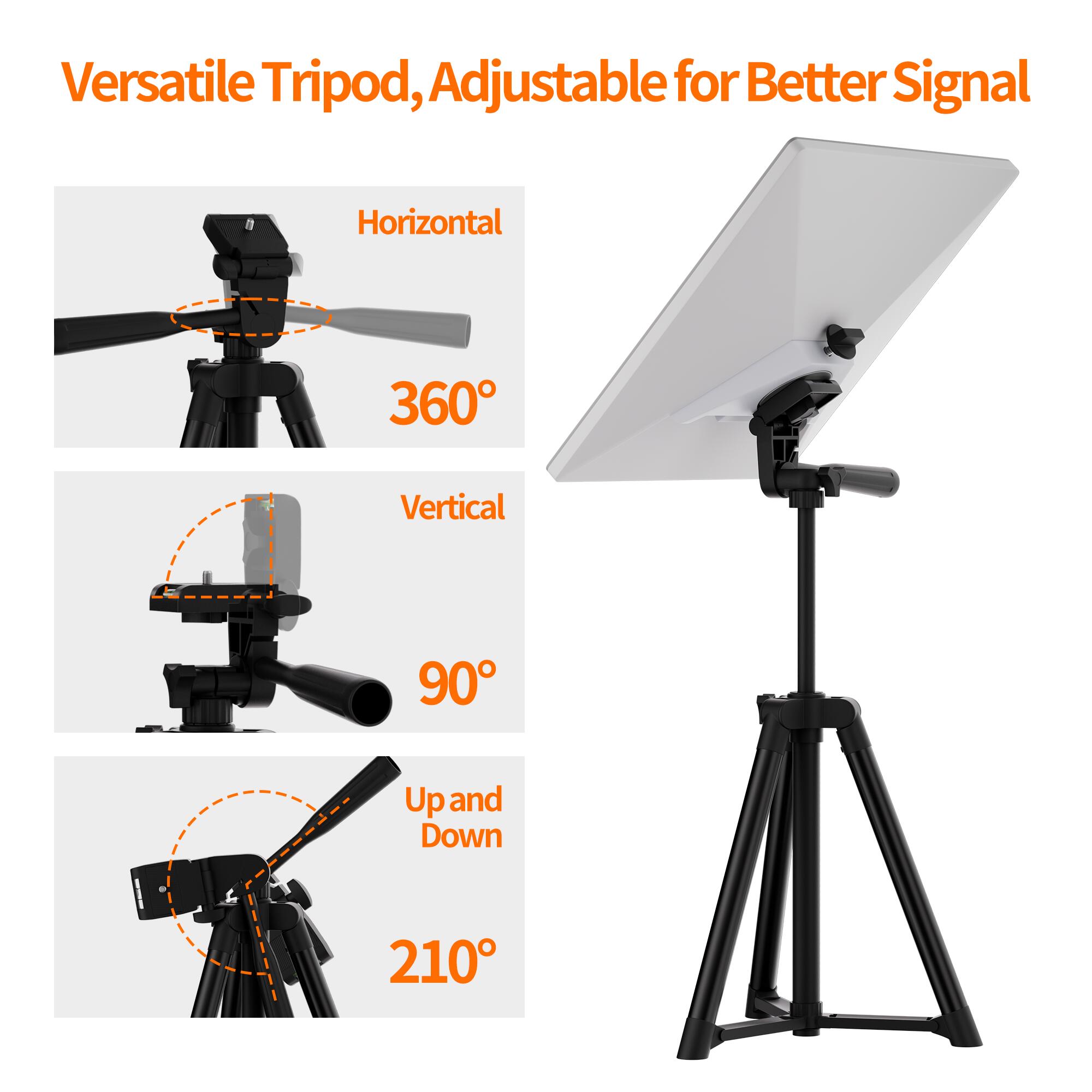 MINI-BR2 18.9″ Starlink Mini Extendable Tripod with Mount Adapter and Bubble Level