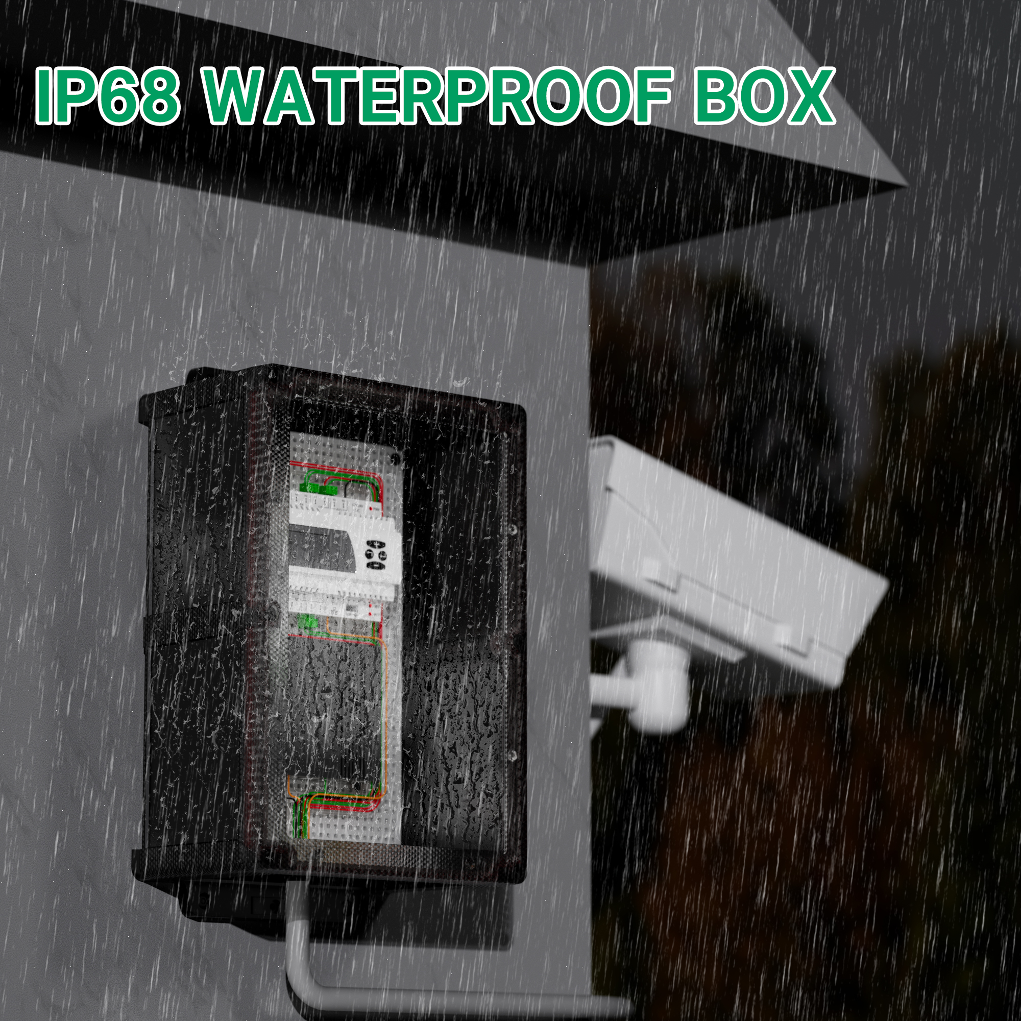 BG-10222-A27 Black Waterproof Outdoor Electrical Junction Box Kit with Clear Cover – 11.4″x6.9″x4.3″