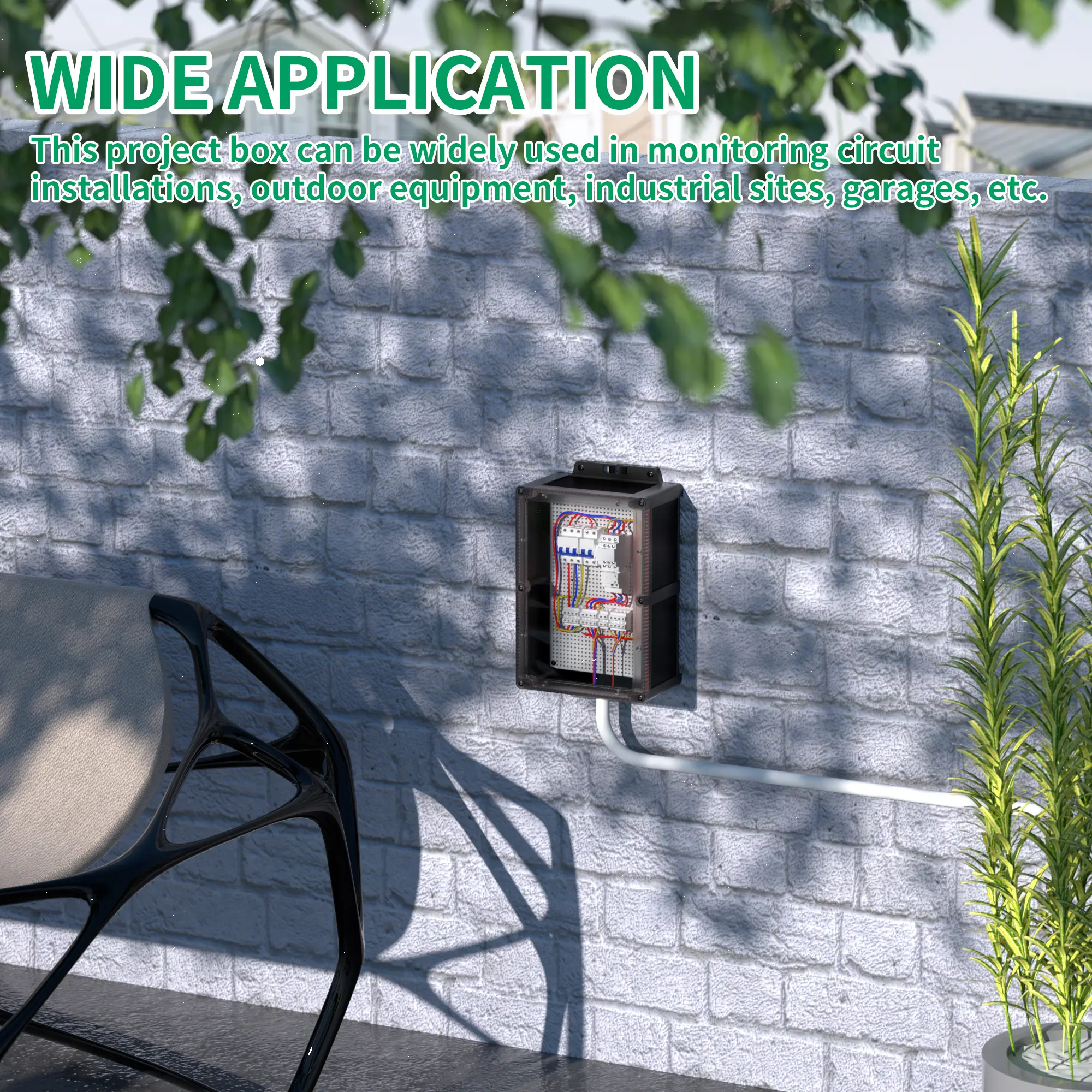 Black Outdoor Electrical Junction Box Kit - 11.4