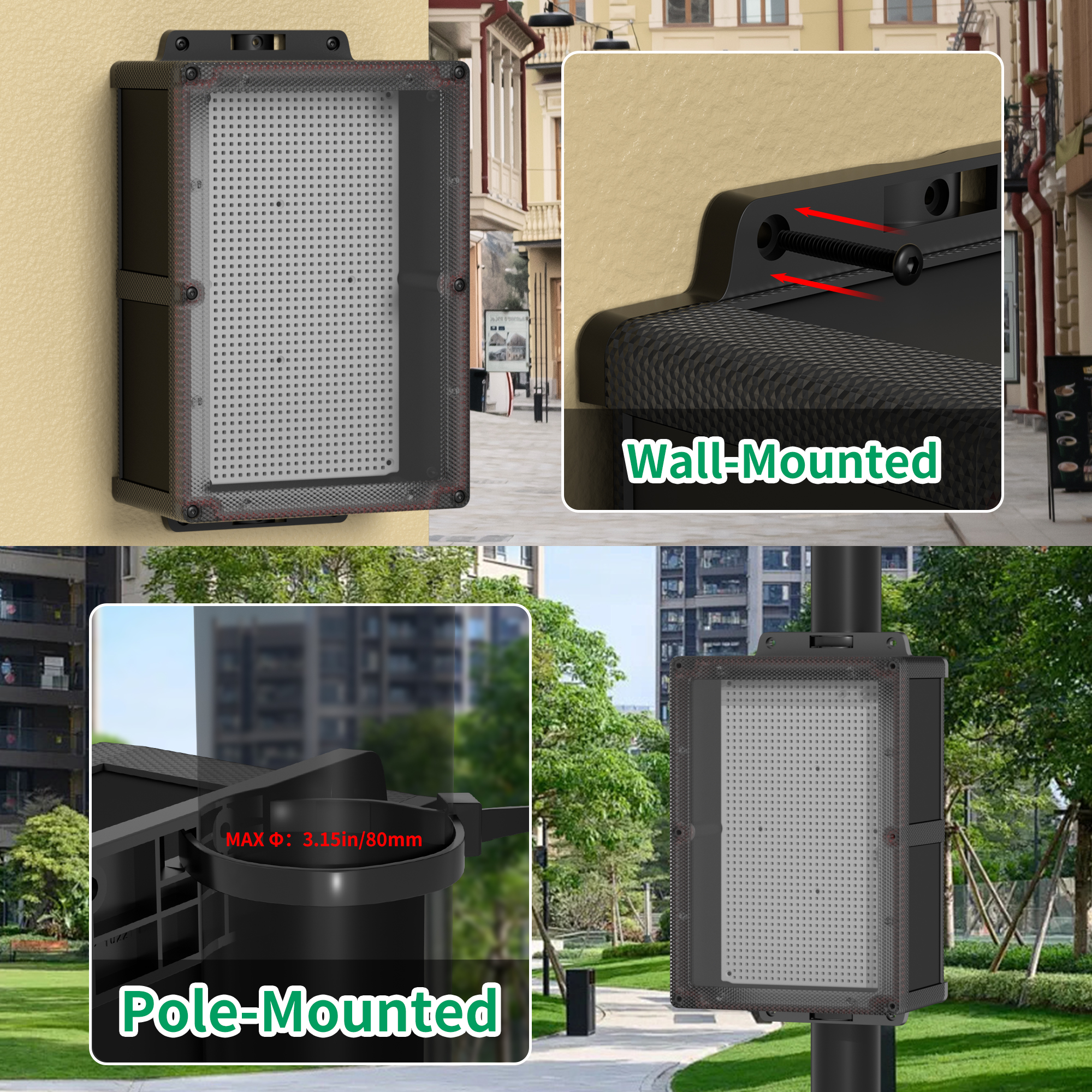 BG-10222-A27 Black Waterproof Outdoor Electrical Junction Box Kit with Clear Cover – 11.4″x6.9″x4.3″