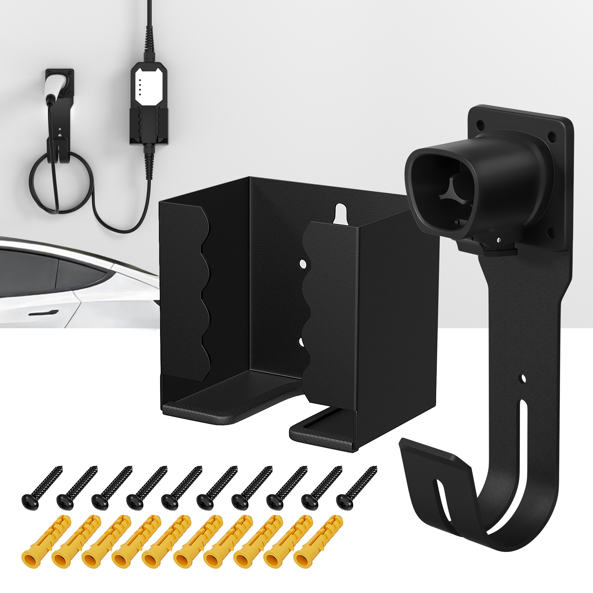 CHD-TSL-MH1 Tesla EV Charger Holder Kit with Cable Organizer Wall Mount