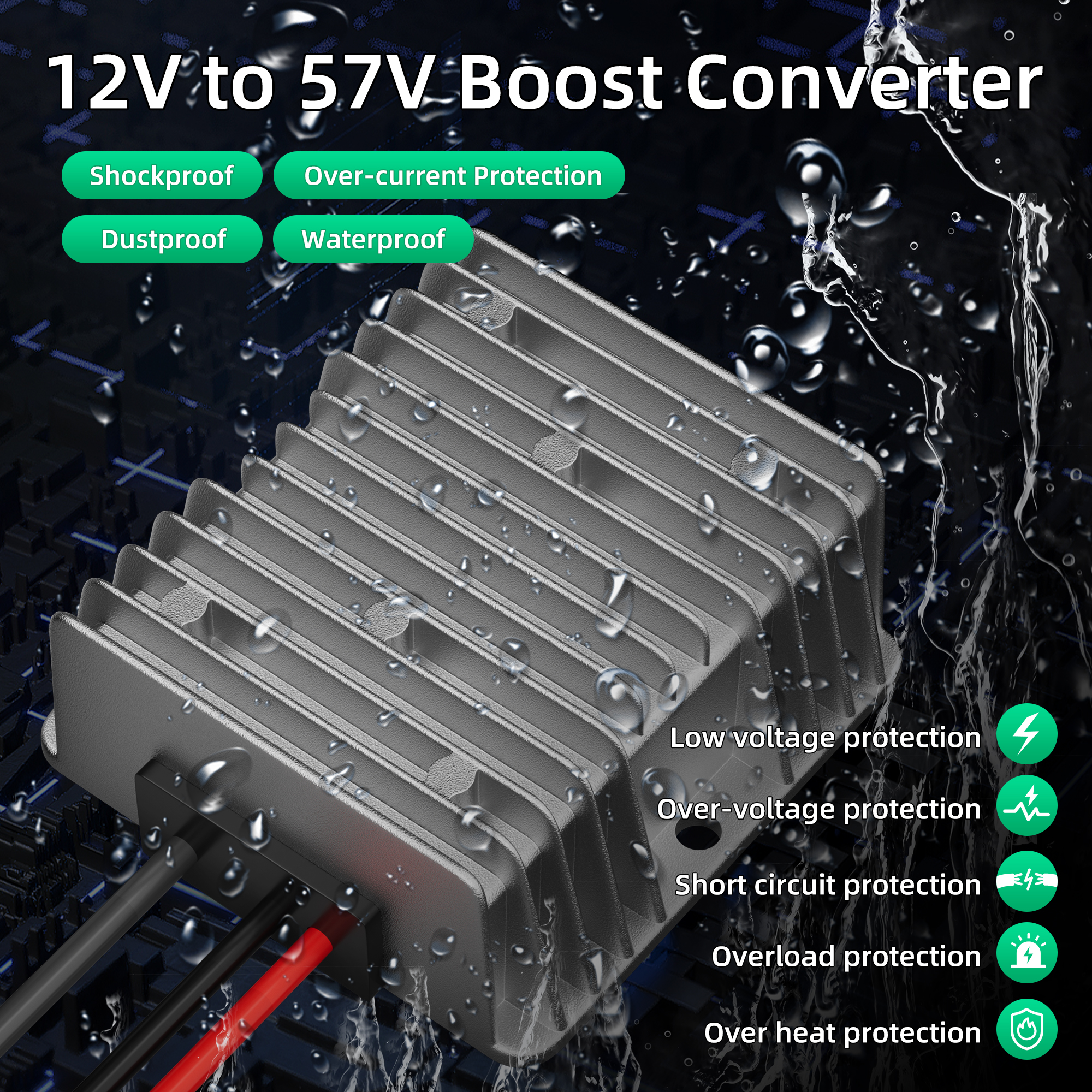 DC-DC57V4.5A DC 12V to 57V Boost Converter with DC Cable for Starlink Gen 3 Router