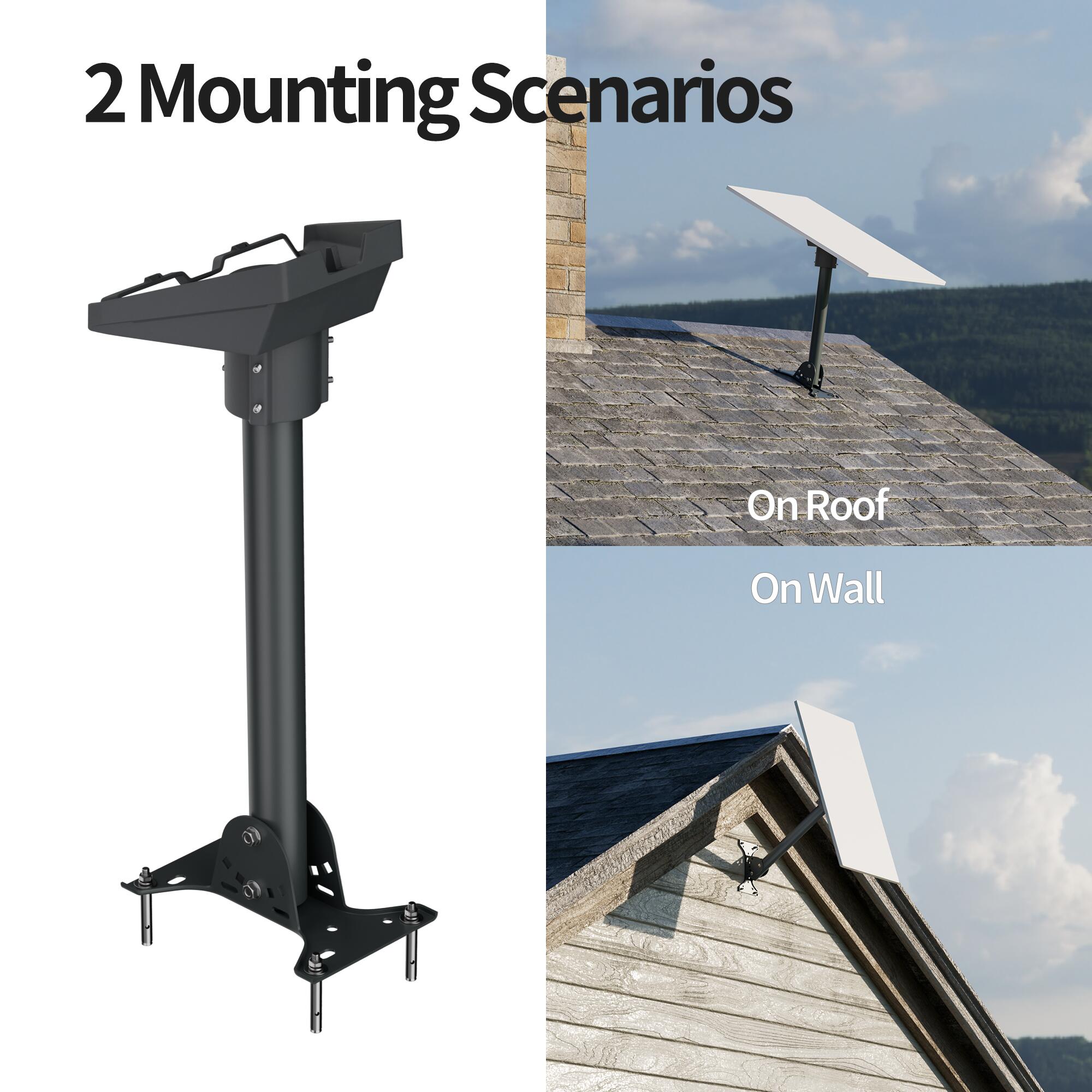 GEN3-DM1-PRM2 Starlink Gen 3 Adjustable Ridge Roof Mount Kit with Pipe Adapter and Pole