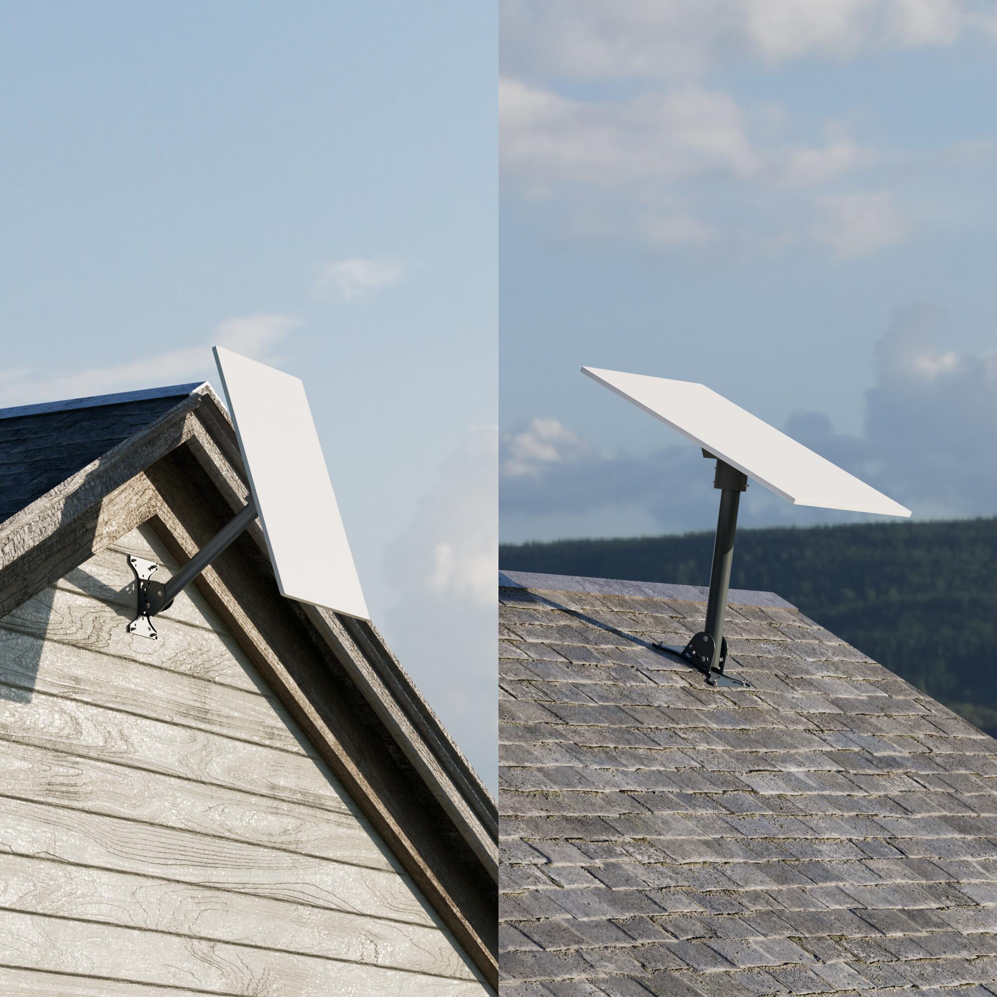 GEN3-DM1-PRM2 Starlink Gen 3 Adjustable Ridge Roof Mount Kit with Pipe Adapter and Pole