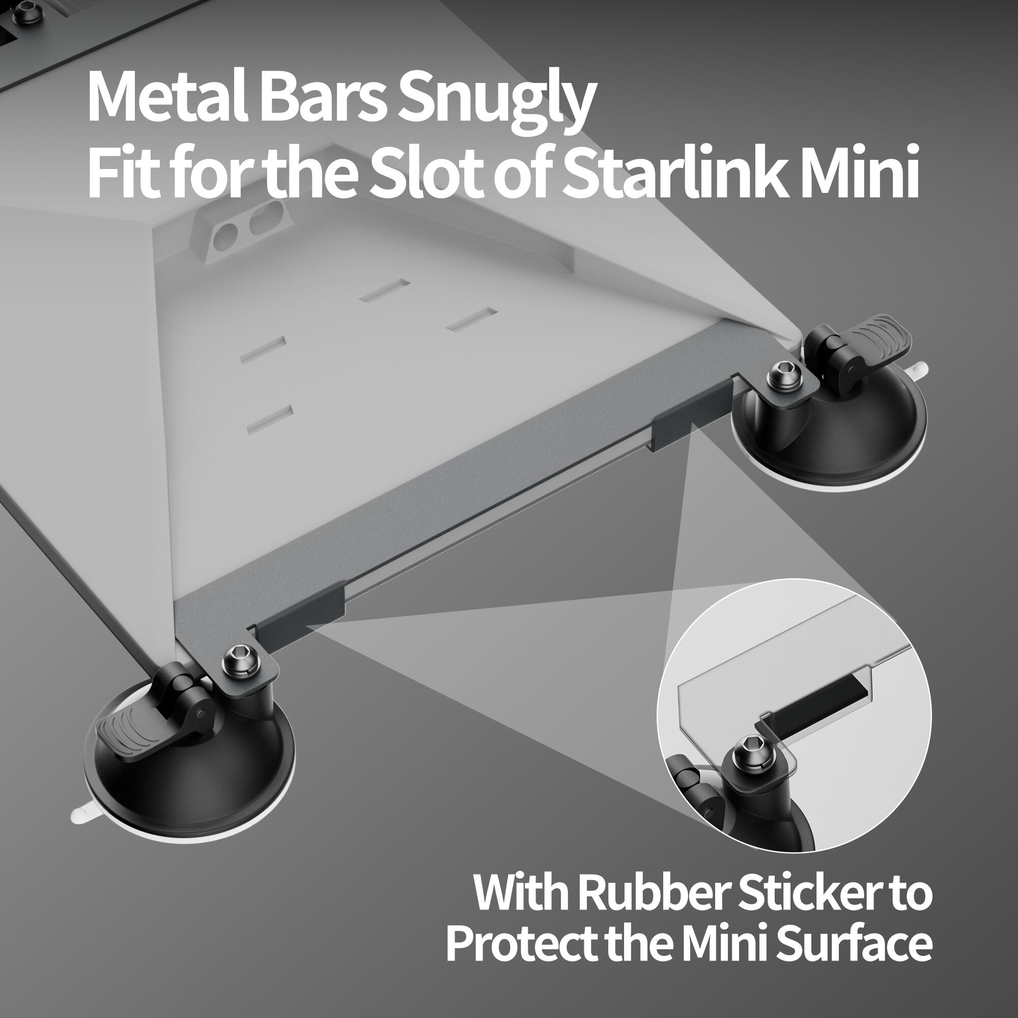 MINI-BR8 Starlink Mini Suction Cup Mount Kit for Car Windows and Sunroofs