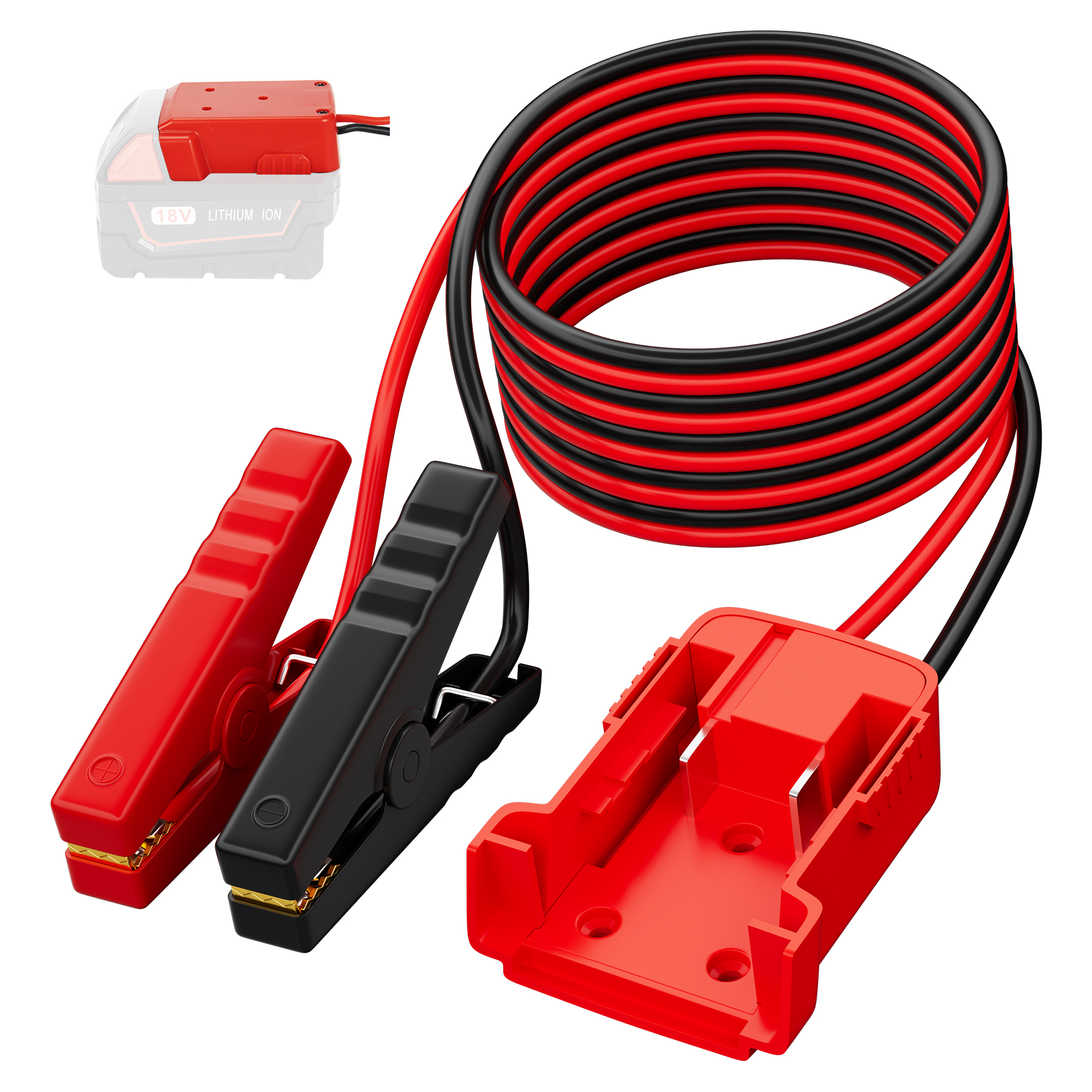 MWK+WD100-1-6ft Milwaukee M18 Battery Adapter with Jumper Cables – 5.74FT – Portable Power Solution