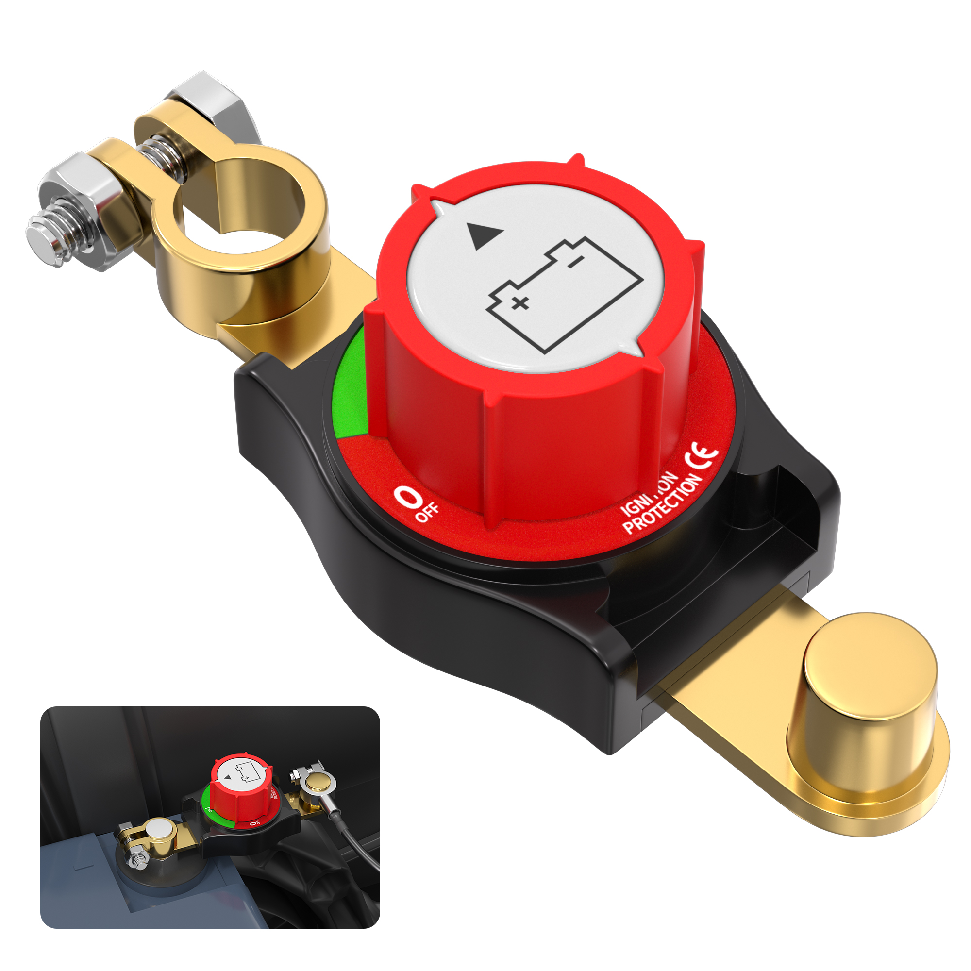 ASW-A71002 250A 12-48VDC 2 Positions ON-OFF Top Post Battery Disconnect Switch