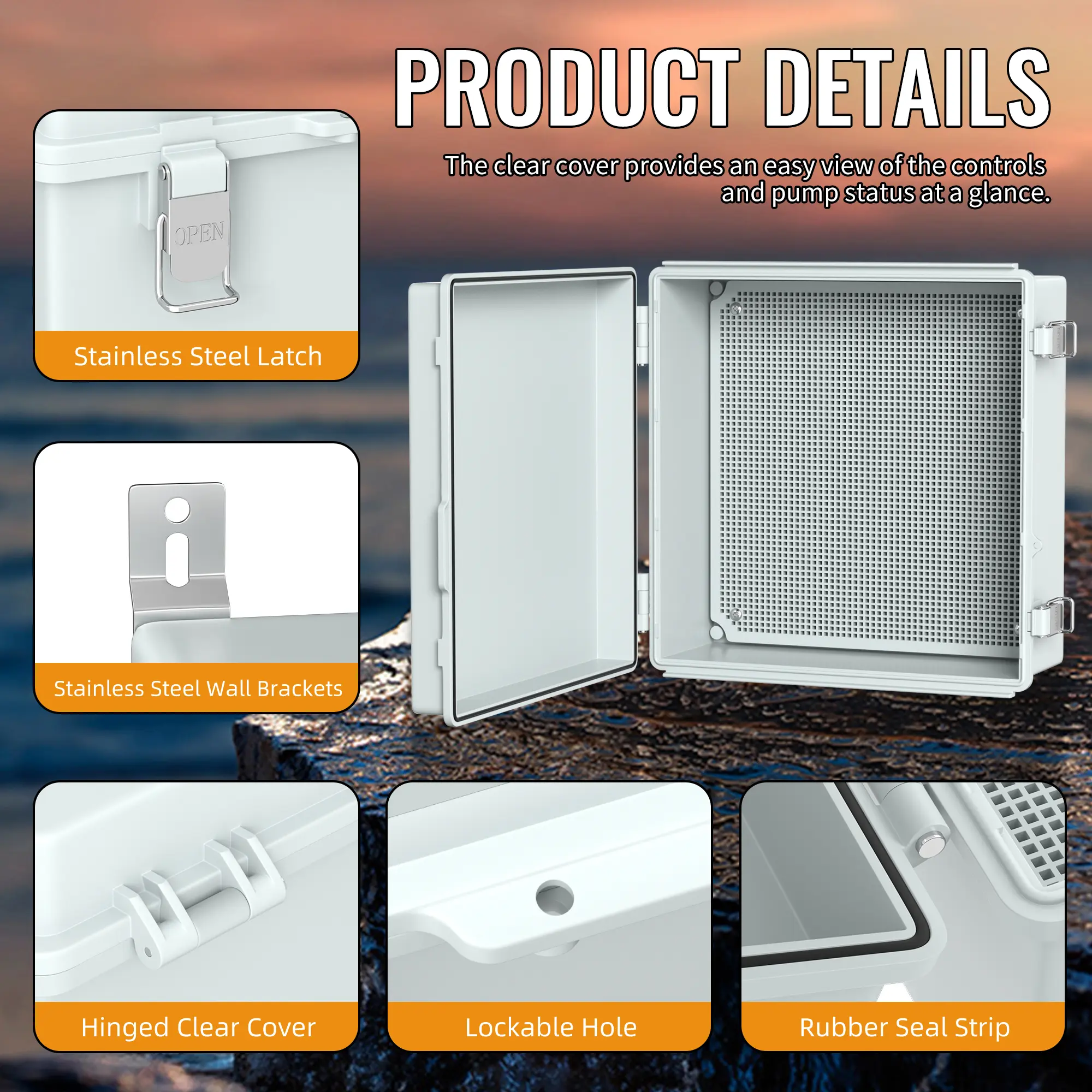 ABS Plastic Outdoor Electrical Junction Box - 13.2