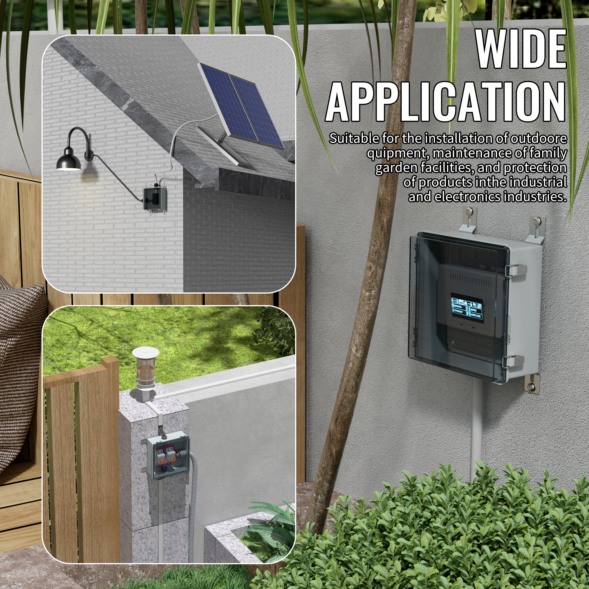 BG33X33X13T-JFFD Outdoor Electrical Junction Box with Transparent Cover – 13.2″x13.2″x5.2″