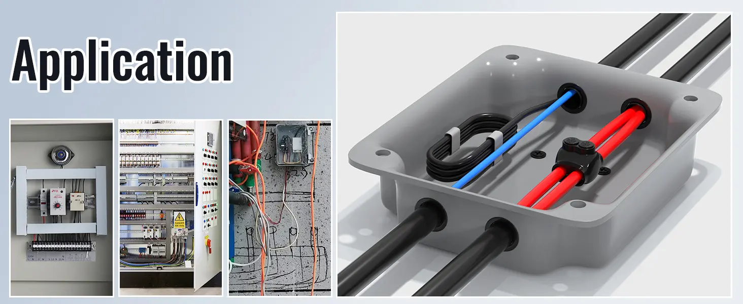 Connecteurs De Câble Isolés 2 Ports - 1/0-14 AWG - Pour Aluminium Et Cuivre - Lot De 6