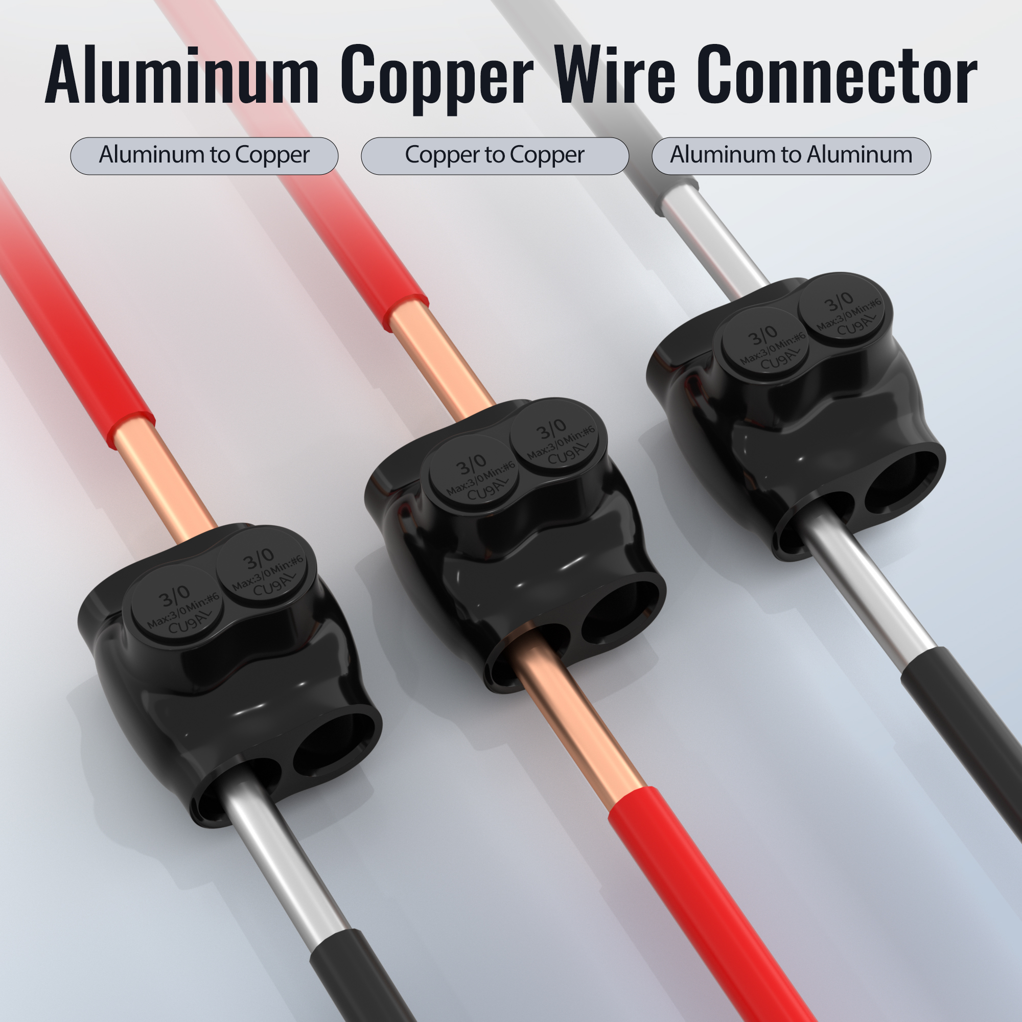 ITC-102D-3/0AWG 3/0 AWG – 6 AWG 2-Port Multi-Tap Dual-Sided Entry Pre-Insulated Connector