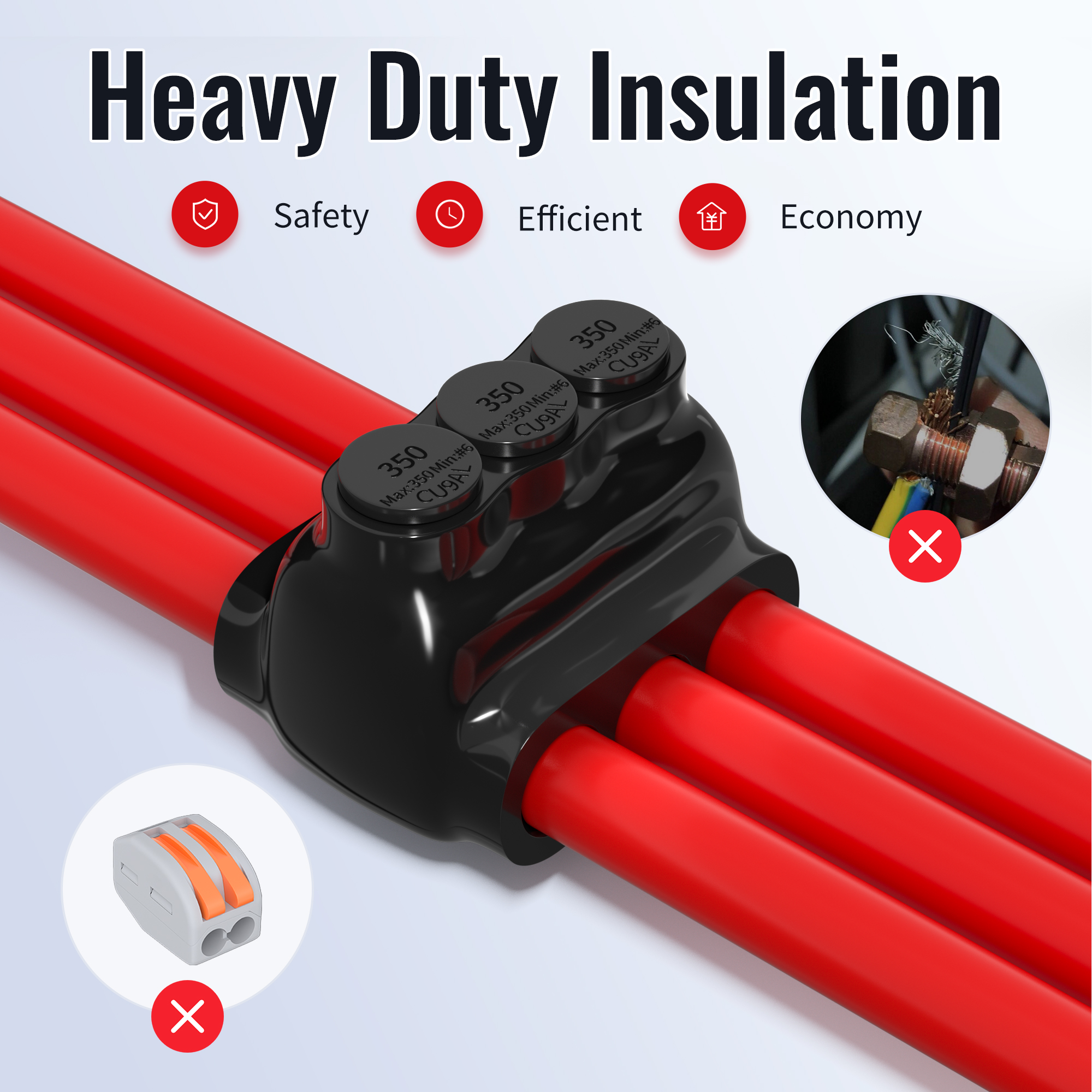 ITC-102D-4AWG 4 AWG – 14 AWG 2-Port Dual-Sided Entry Insulated Splice Connector