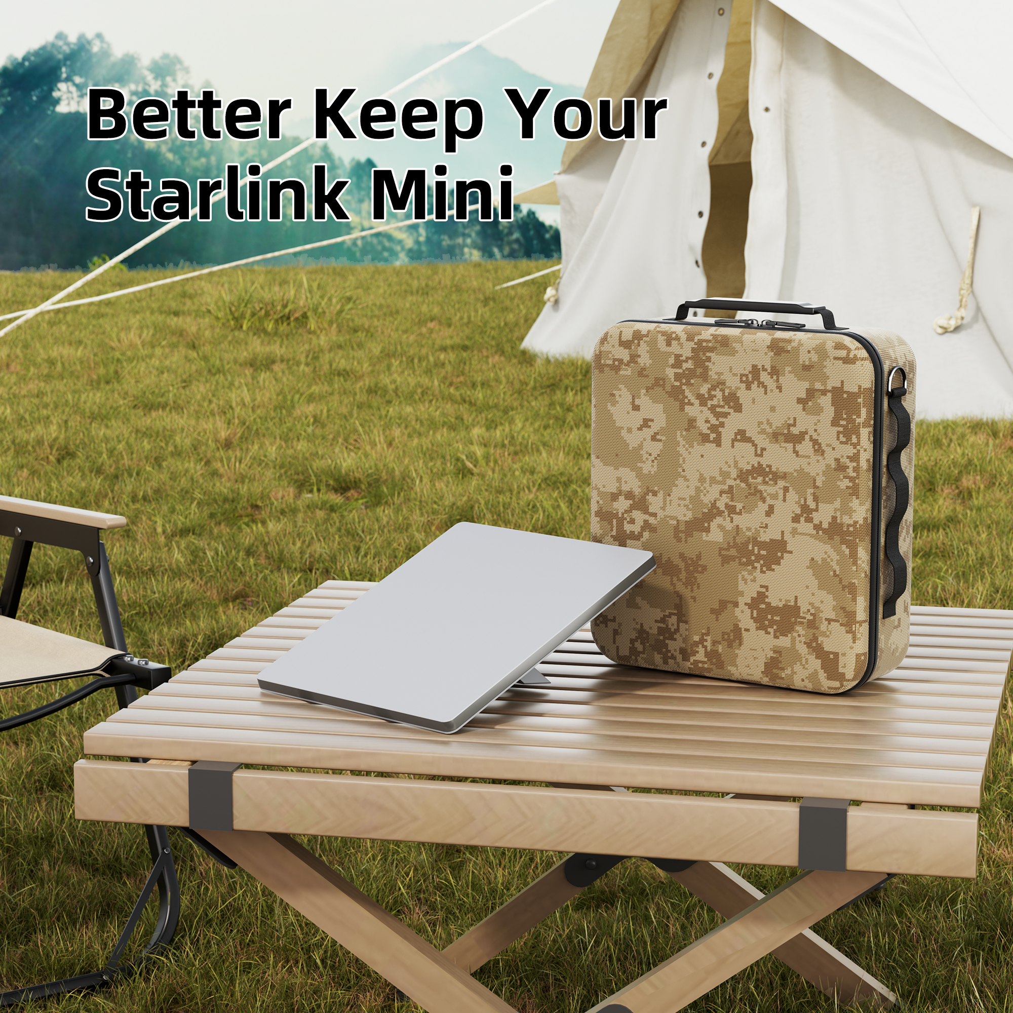 MINI-BAG11 Starlink Mini Army Digital Camouflage Briefcase with Shoulder Strap