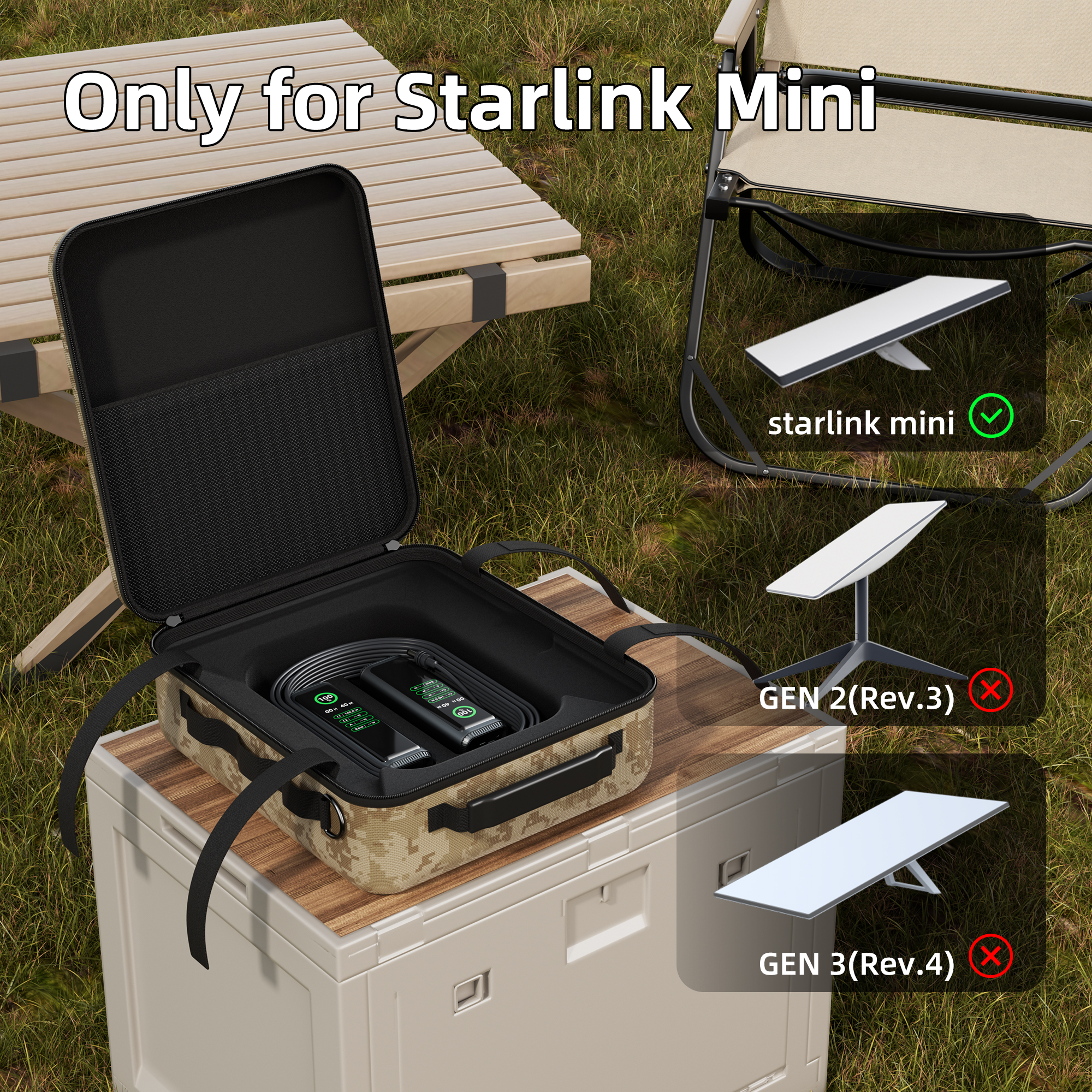MINI-BAG11 Starlink Mini Army Digital Camouflage Briefcase with Shoulder Strap