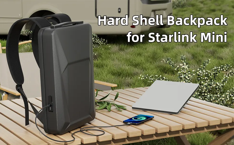 Starlink Mini Hard Shell Anti-theft Backpack With TSA Lock & USB Ports