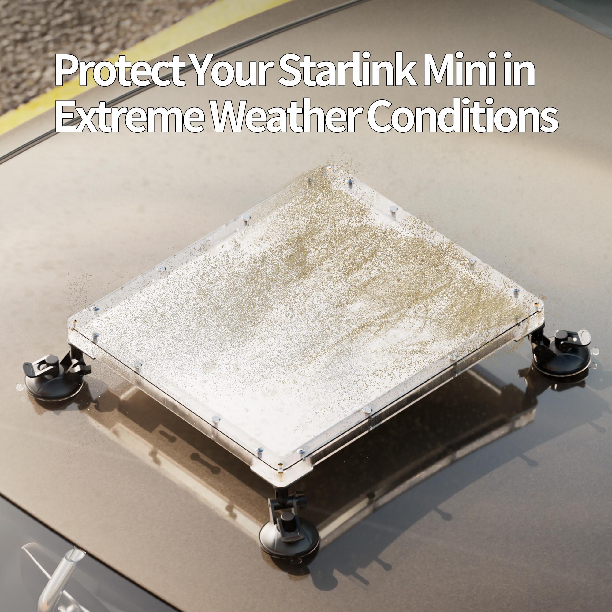 MINI-BR11 Starlink MINI Hard Shell Protective Cover with Suction Cup Mount for Car Window