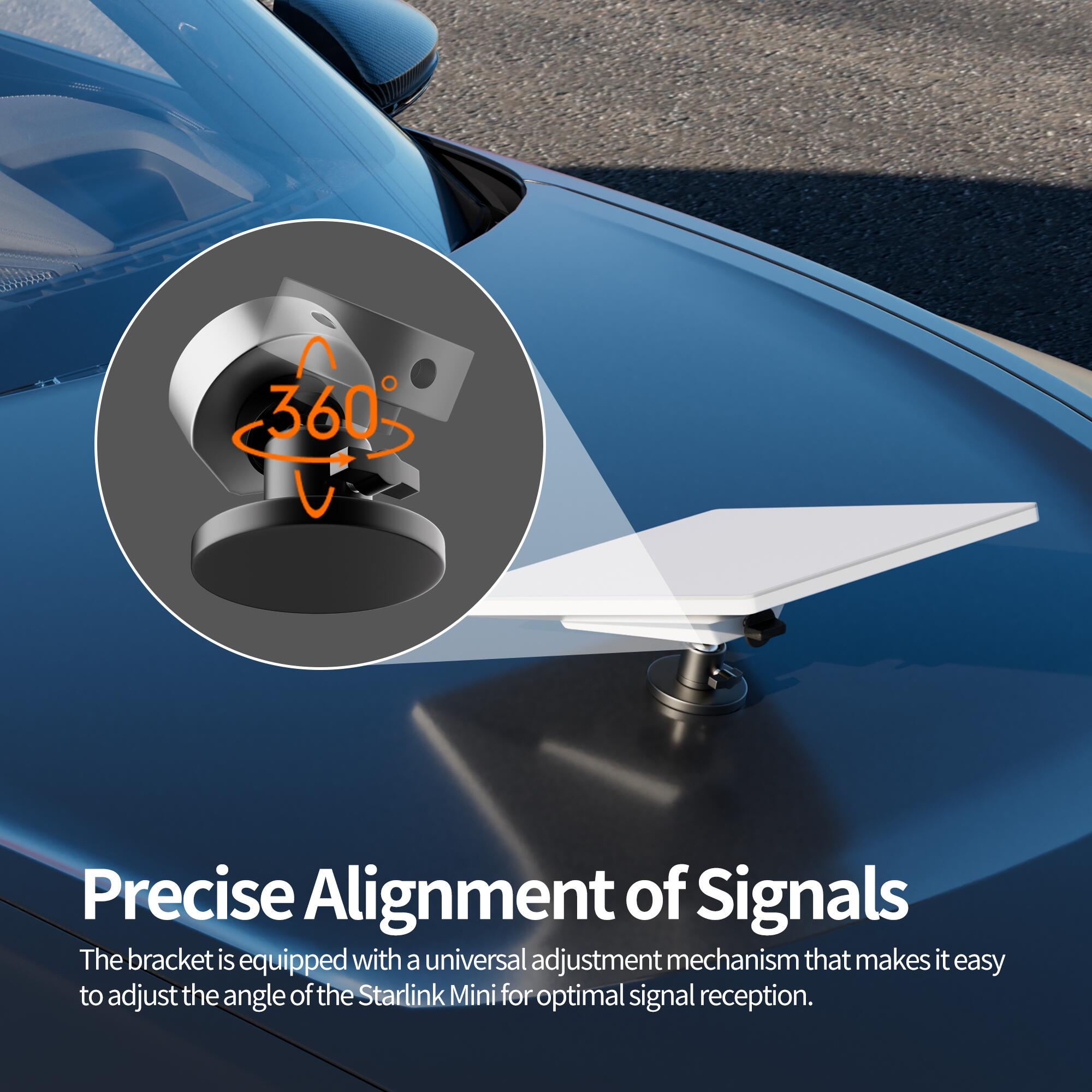MINI-BR12 360° Adjustment Starlink Mini Magnetic Roof Mount with Mount Adapter