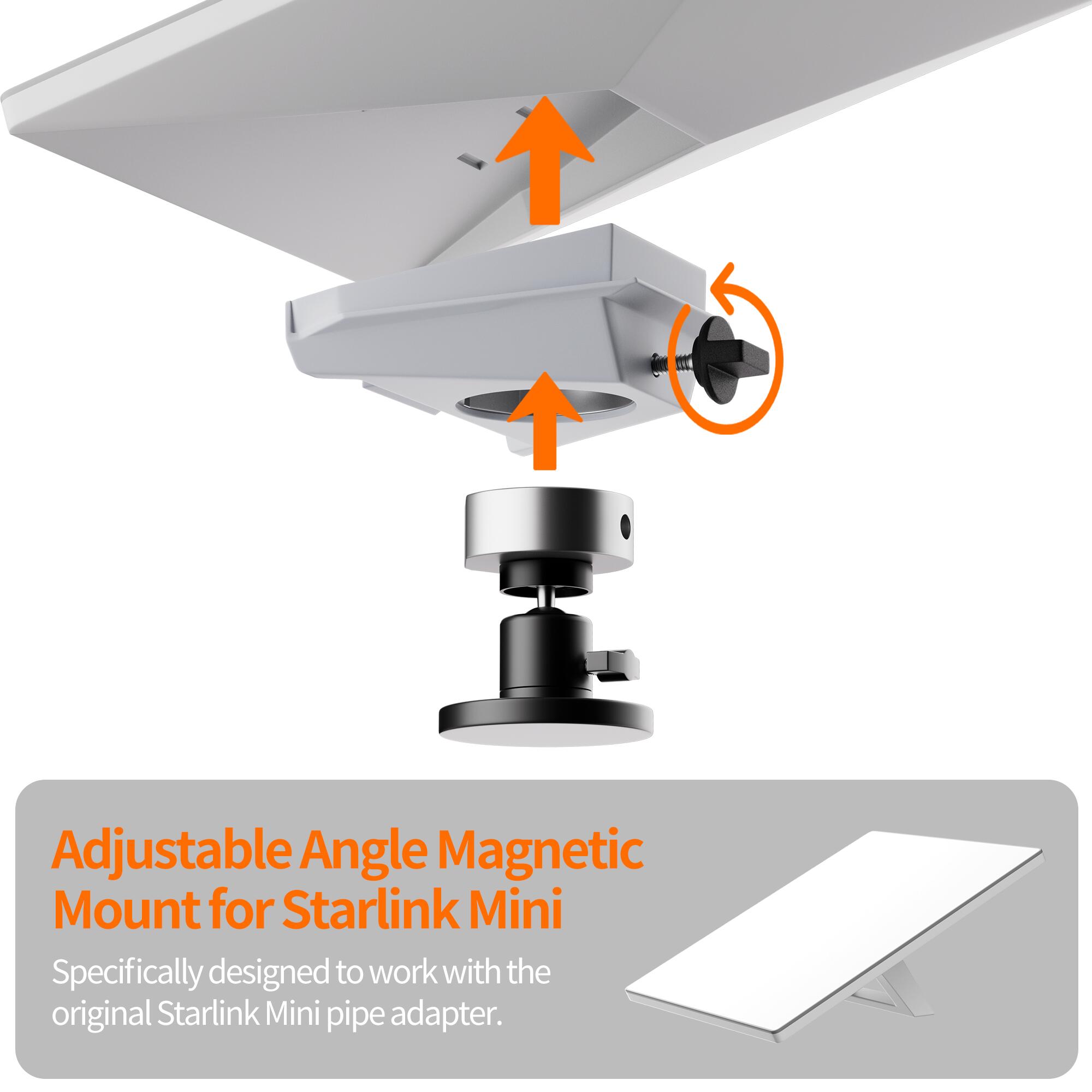 MINI-BR12 360° Adjustment Starlink Mini Magnetic Roof Mount with Mount Adapter