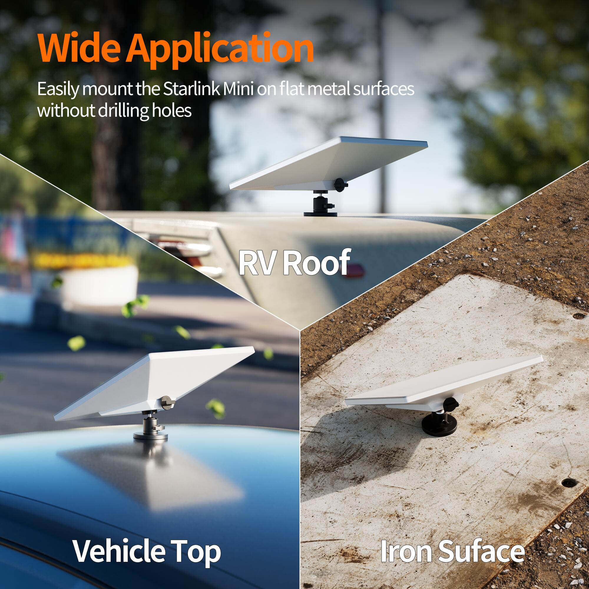MINI-BR12 360° Adjustment Starlink Mini Magnetic Roof Mount with Mount Adapter