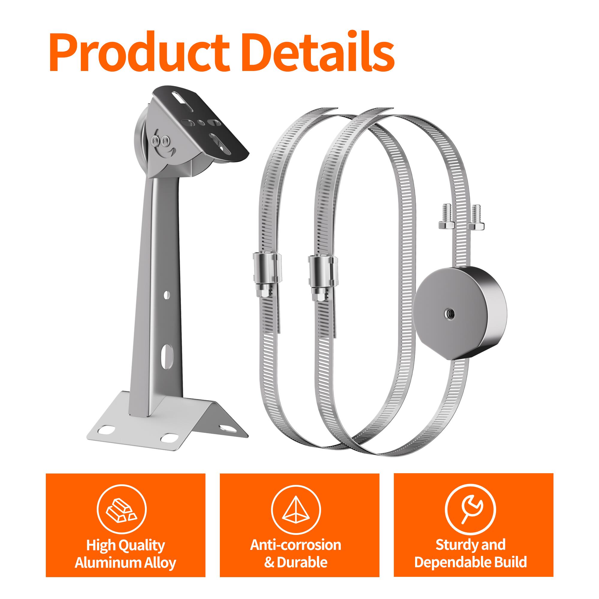MINI-BR15 Starlink Mini Pole and Beam Mount – Stainless Steel with 360° Adjustable Arm