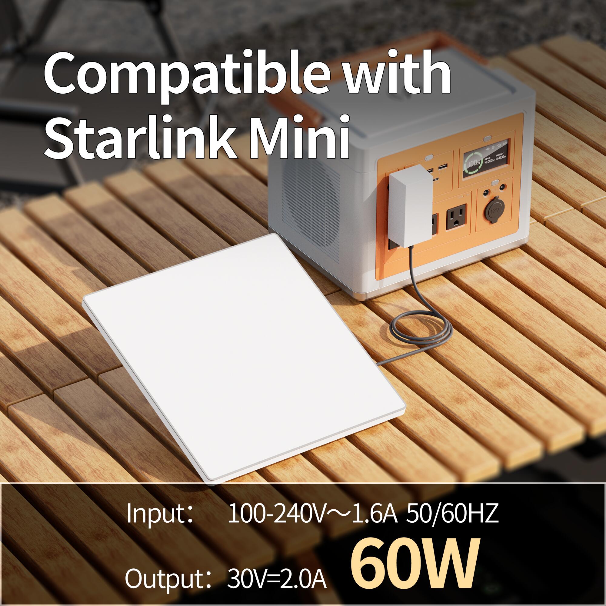 MINI-POW1 Starlink Mini Power Supply Adapter with 60W AC 100-240V Global Voltage