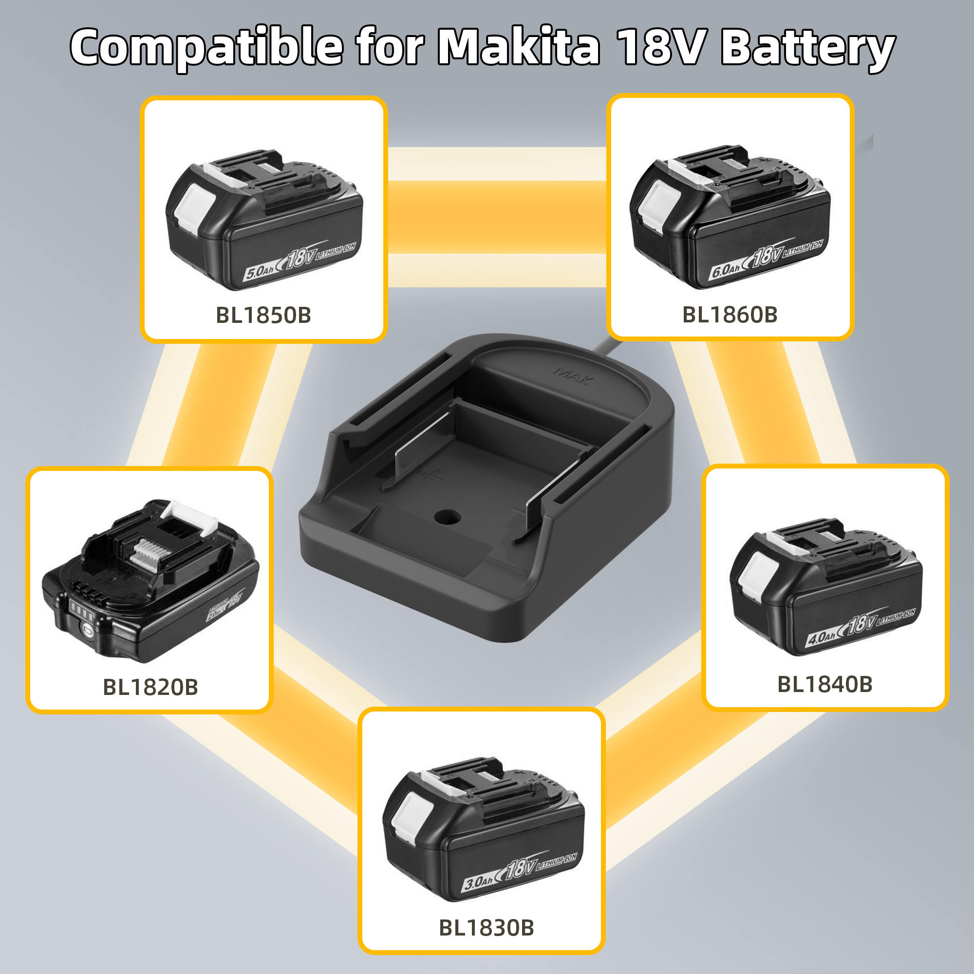 MKT-W1+DC2.1-1M Starlink Mini DC Power Cable with Makita 18V Battery Adapter – 3.28FT/1M