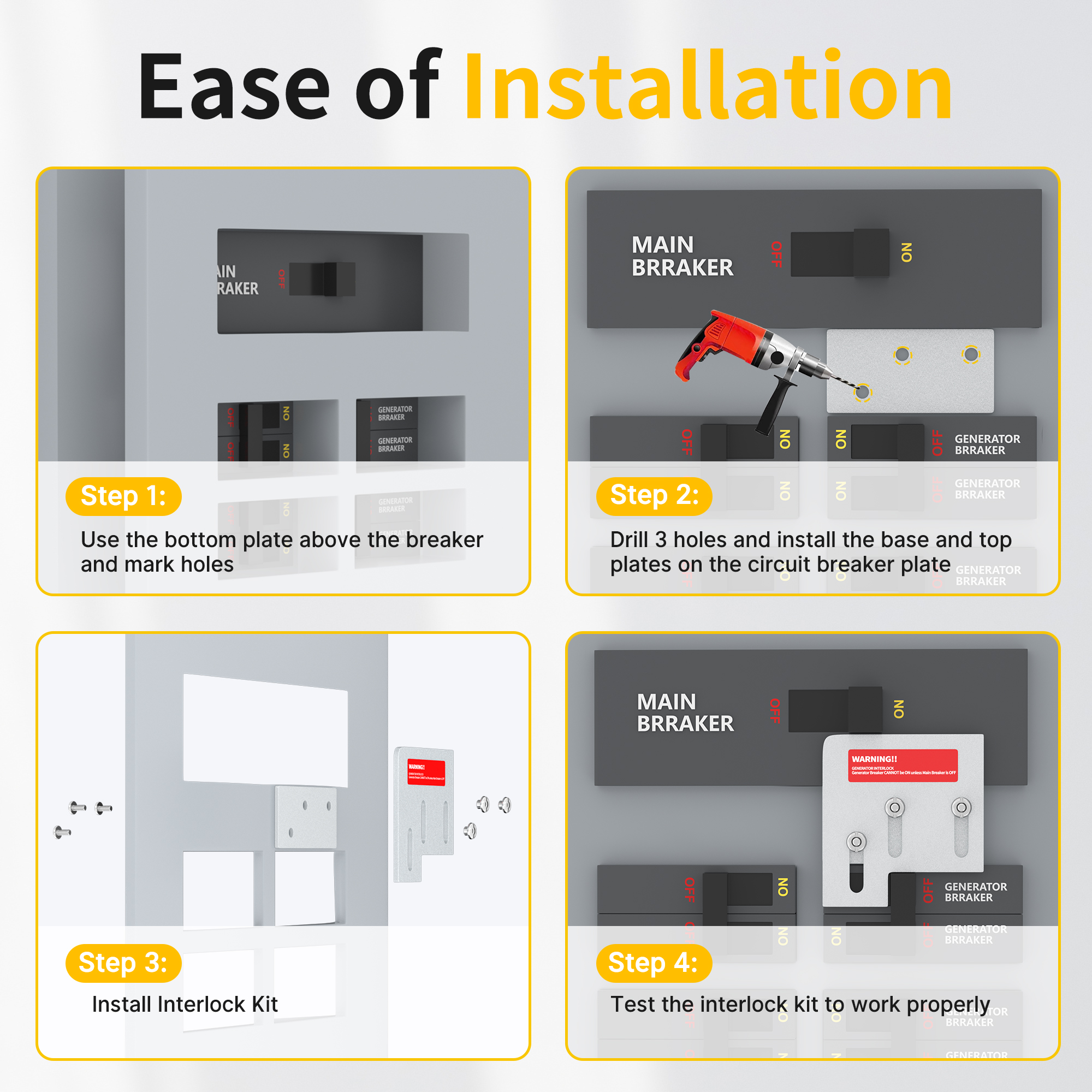 SD-200 Generator Interlock Kit – Square D QO & Homeline 150/200A, 1-3/4″ Spacing – GL-1