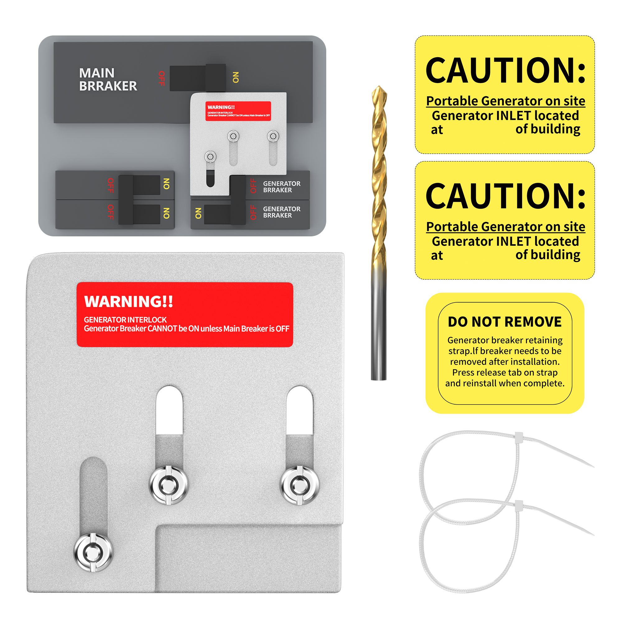 SD-200 Generator Interlock Kit – Square D QO & Homeline 150/200A, 1-3/4″ Spacing – GL-1