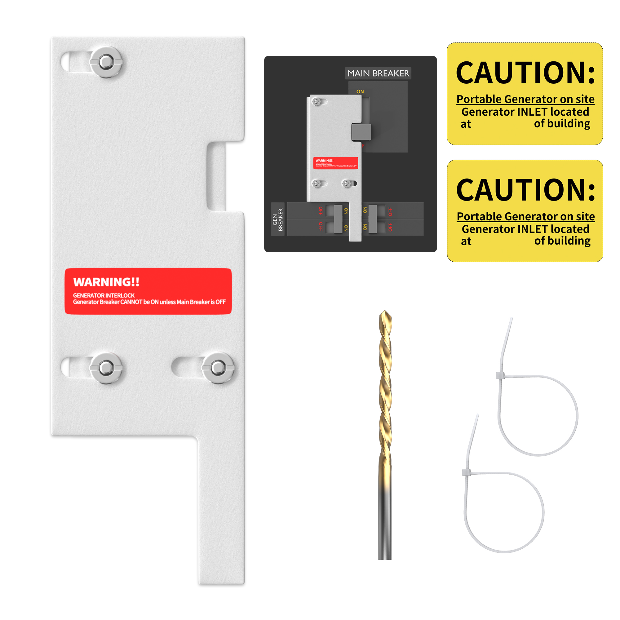 GE-200VL Generator Interlock Kit – General Electric GE 150/200A, 2-1/2″ to 3-1/2″ Spacing – GL-16