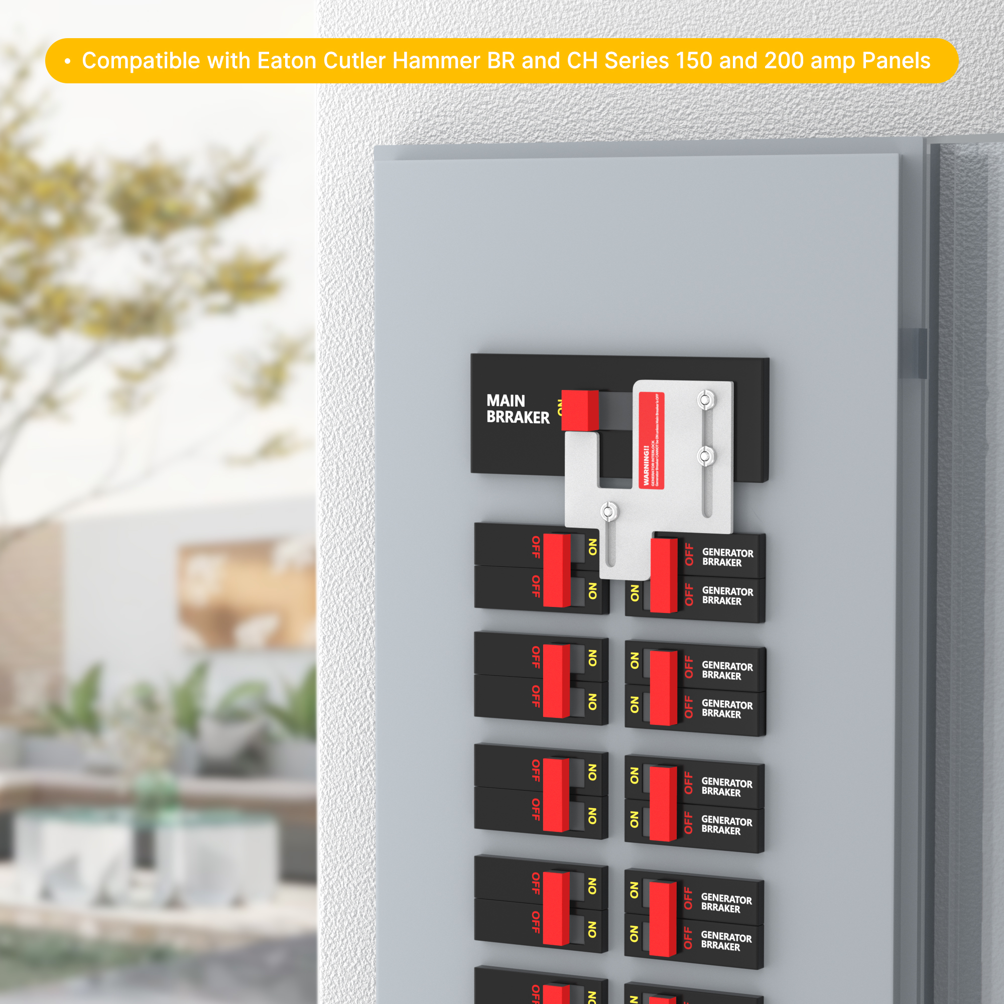 EAT-PN200 Generator Interlock Kit -Eaton CH & BR Series 150/200A, 1-1/4″ – 1-7/16″ Spacing – GL-3