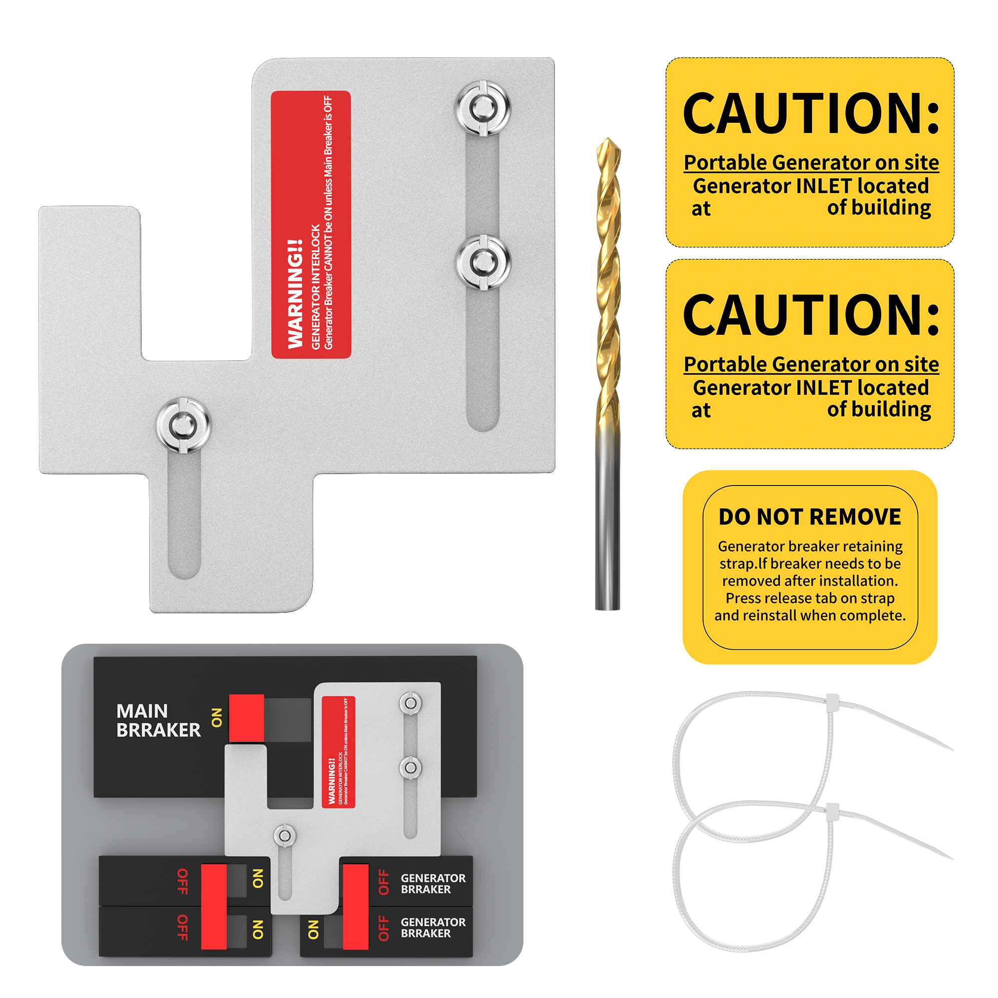GenInterlock GE-200HDA Generator Interlock Kit Breaker Panel 150/200 A