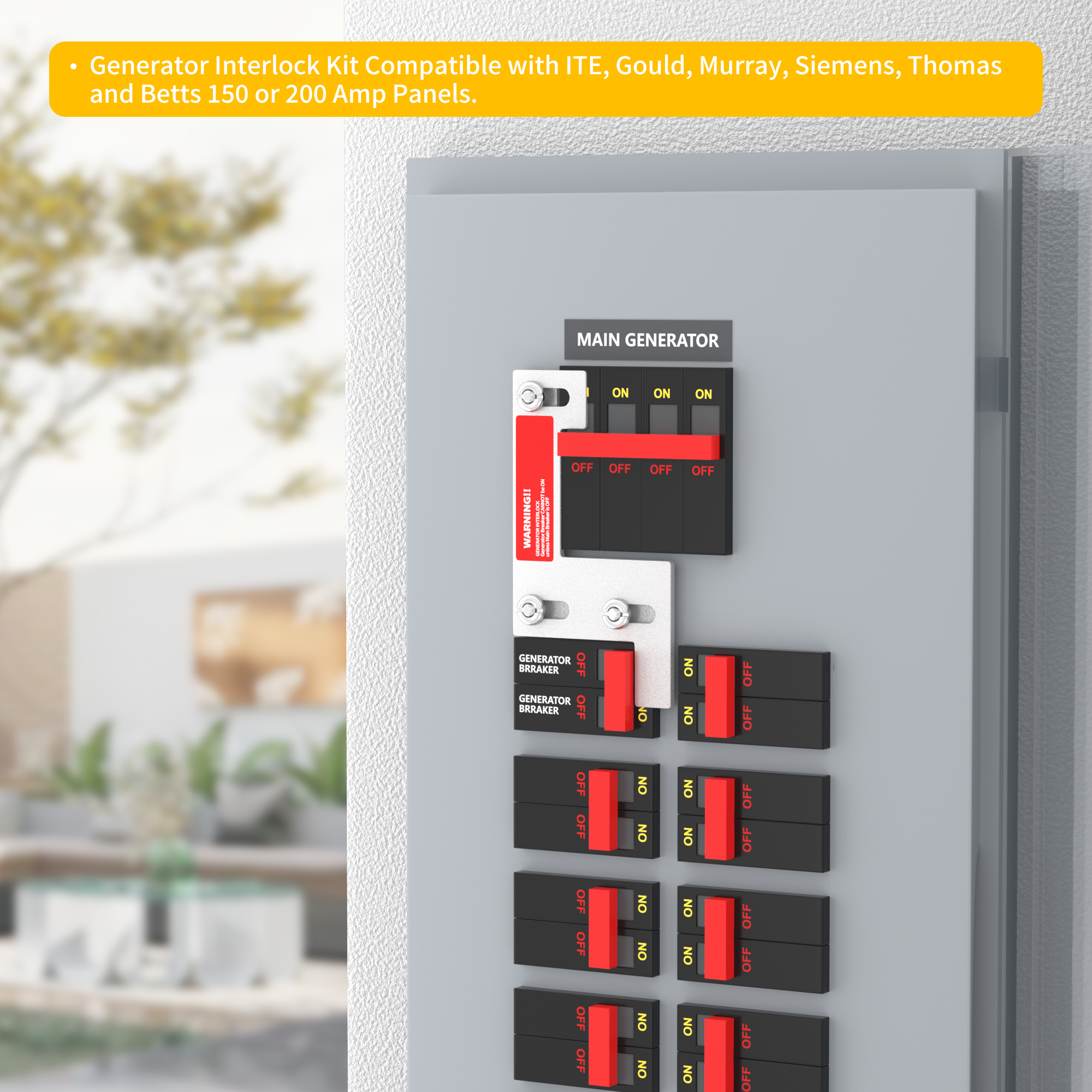 ITE-200A Generator Interlock Kit – Siemens and ITE 150/200A, 1-1/4″ Spacing – GL-5