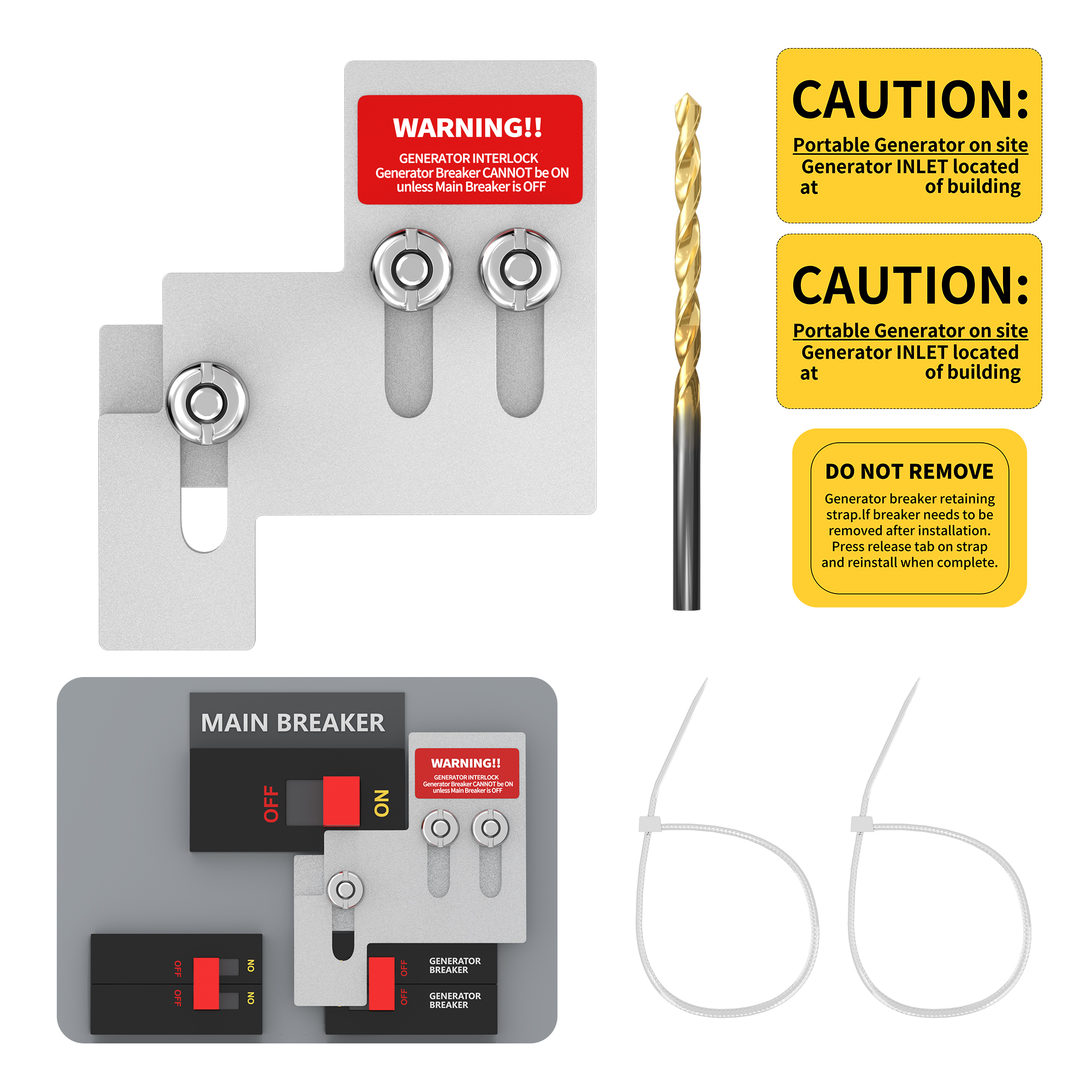 SQD100 Generator Interlock Kit – Square D QO & Homeline 100/125A, 3/4″ – 7/8″ Spacing – GL-9