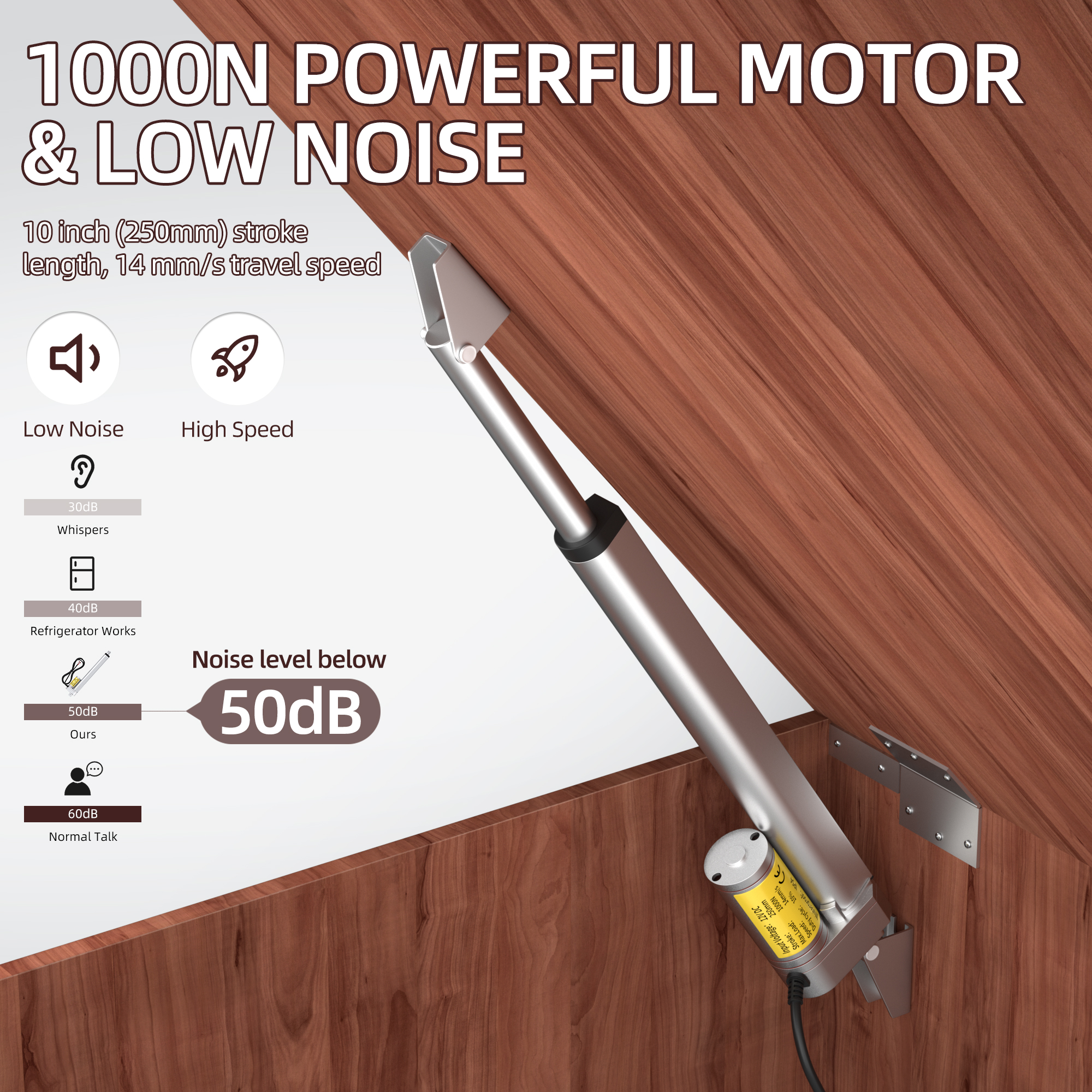 1000N/220lb 12V Linear Actuator with Switch Controller – Multiple Stroke Options
