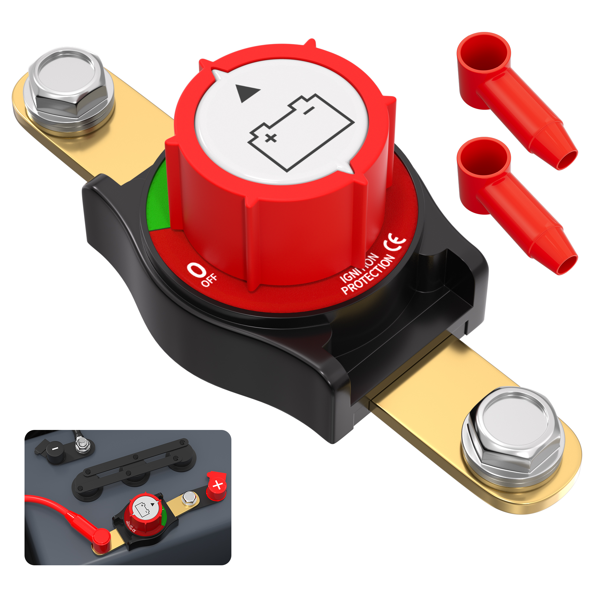 ASW-A71001 275A 12-48VDC ON-OFF Side Post Battery Master Disconnect Switch