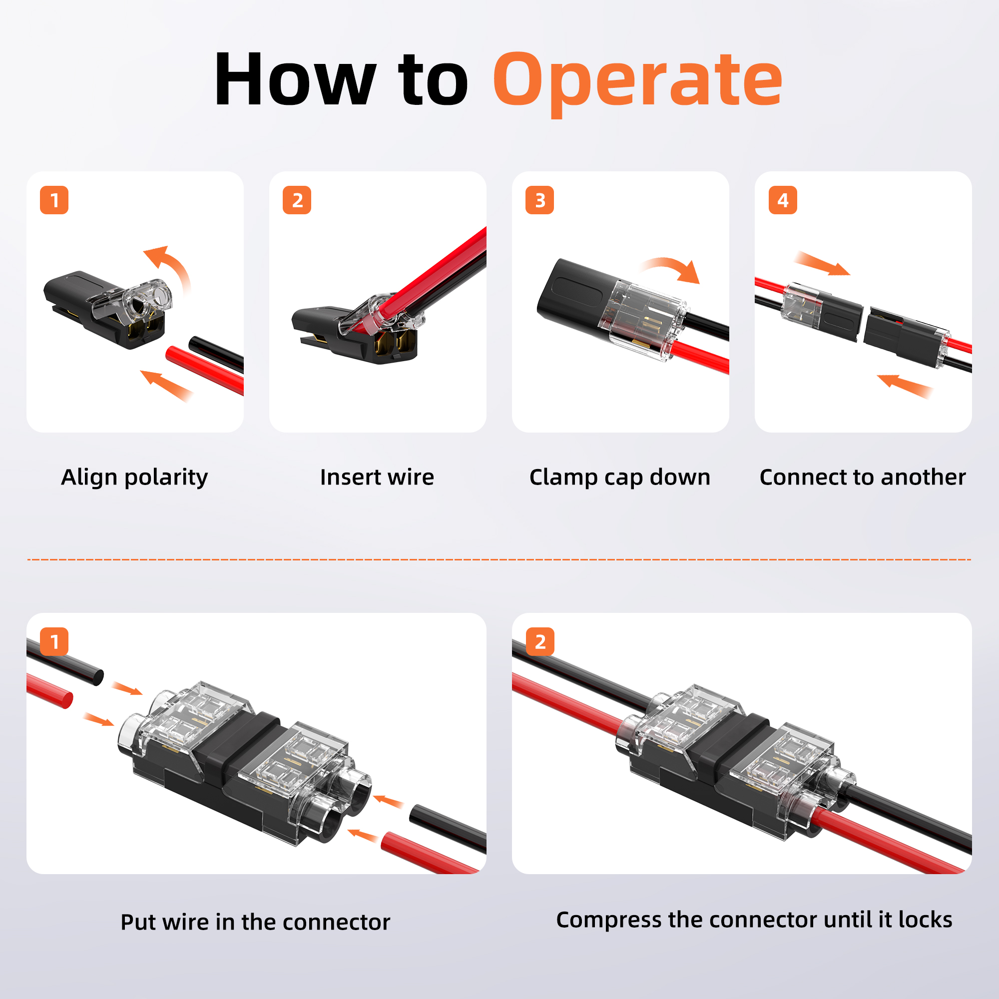 C1#2-44PCS Low Voltage Wire Connector Kit – Solderless T-Tap & I-Tap Assortment – 24-20 AWG Electrical Splice