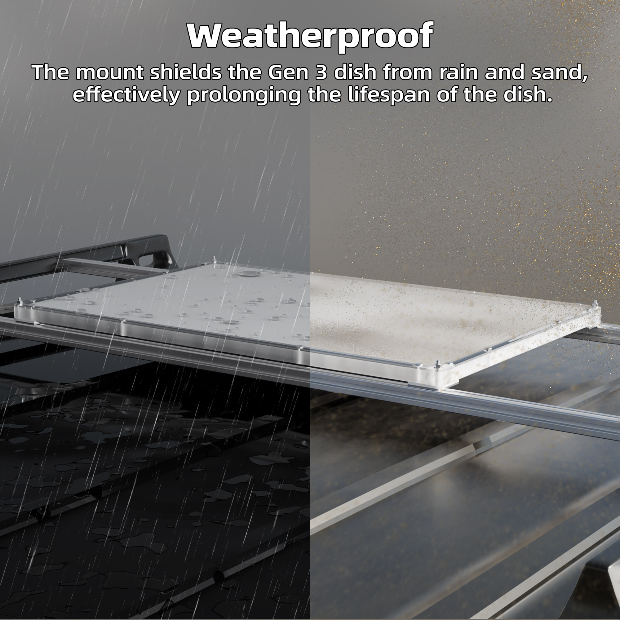 GEN3-PC2 Weatherproof Starlink Gen 3 Protective Hard Shell for Car & Boat Roof Rack Mount