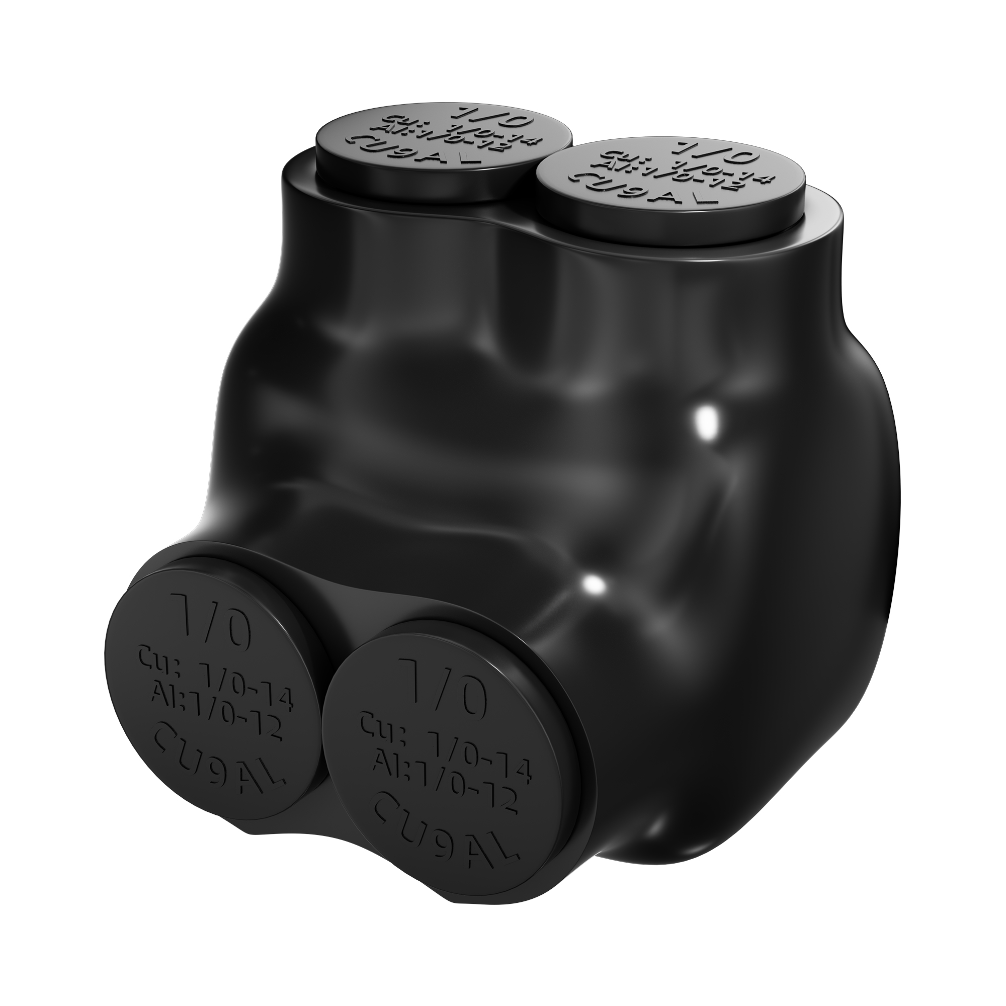 ITC-102-1/0AWG 1/0 AWG – 14 AWG 2-Port Single-Sided Entry Pre-Insulated Connector for Aluminum and Copper Wire