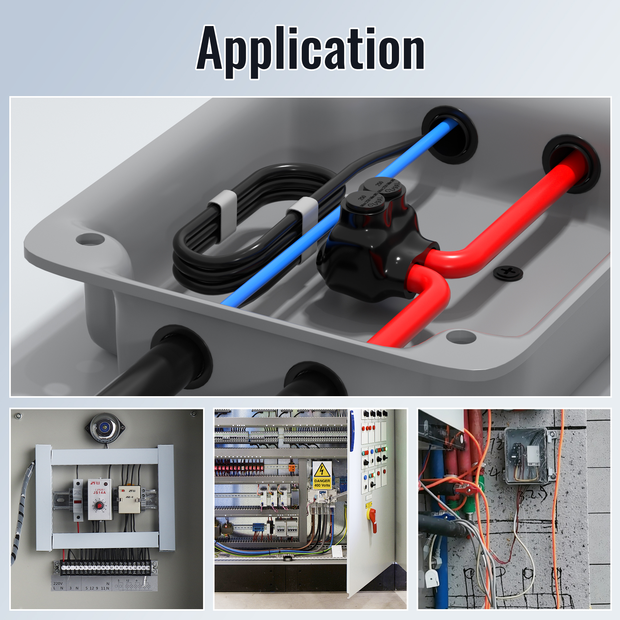 ITC-102-4/0AWG 250 MCM – 6 AWG 2-Port Single-Sided Entry Pre-Insulated Connector