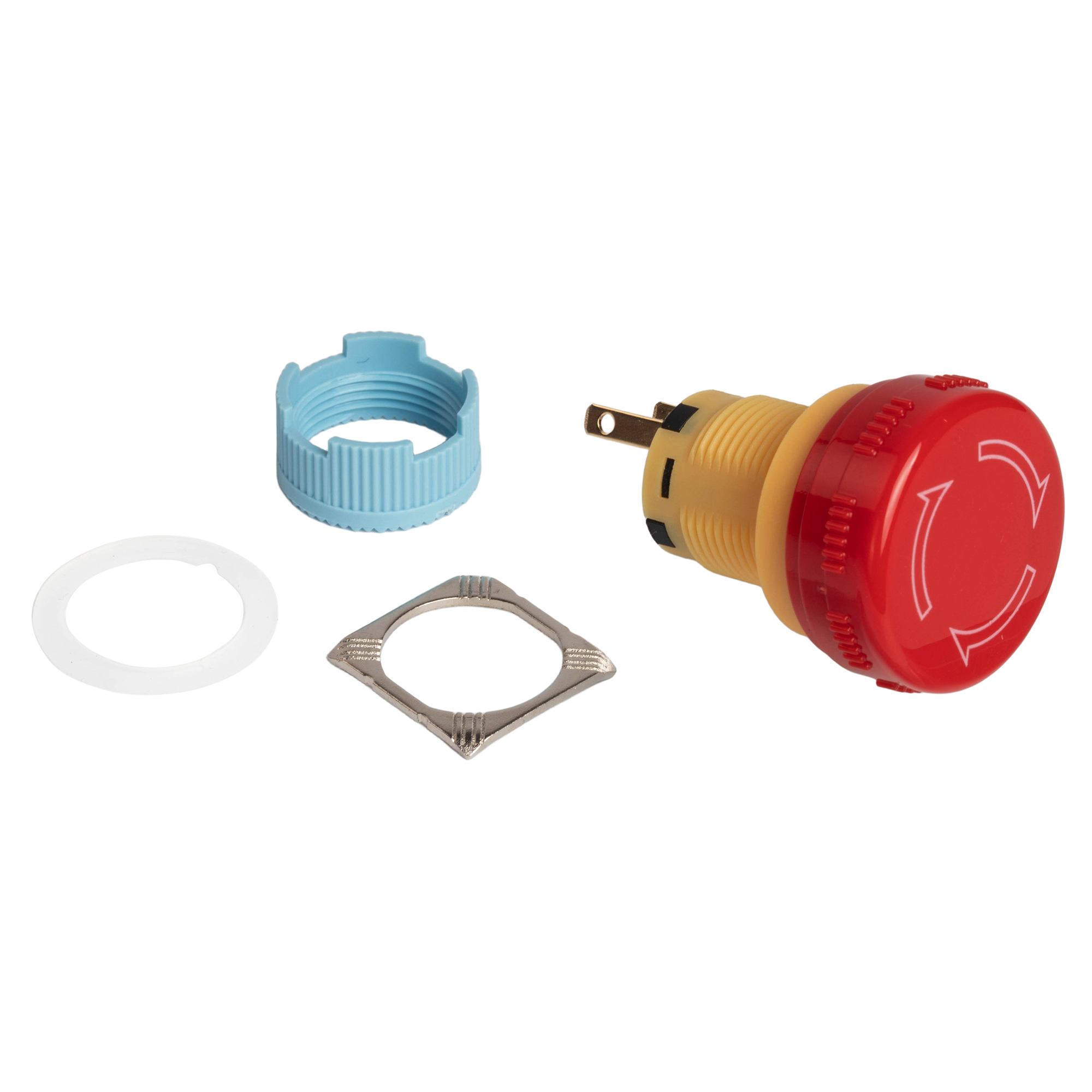 A16-01SR-F 16mm Small Flat Head Emergency Stop Button | Twist-to-Reset, 1NC, IP65