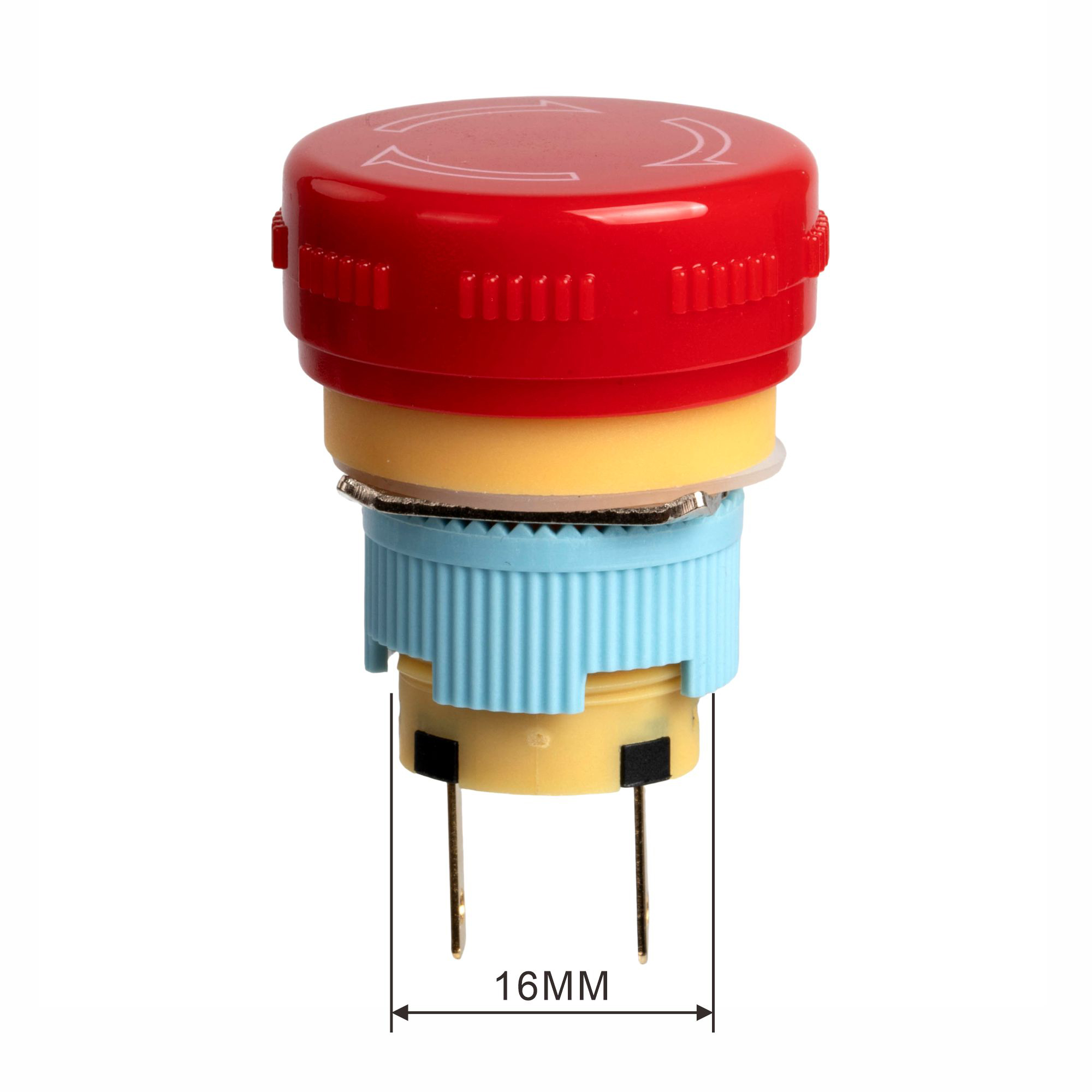 A16-01SR-F 16mm Small Flat Head Emergency Stop Button | Twist-to-Reset, 1NC, IP65