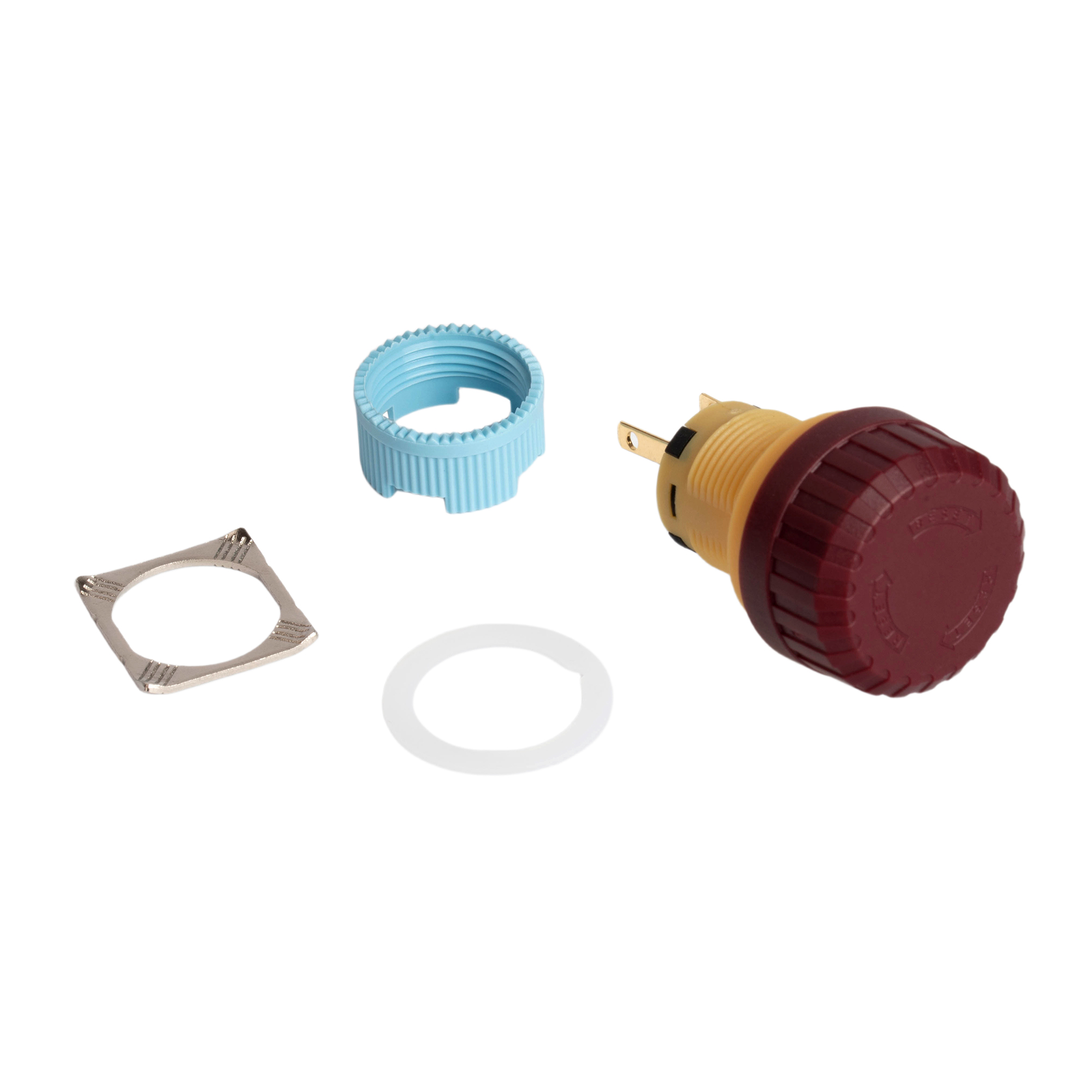A16-01SR-M 16mm Emergency Stop Push Button | “RESET” Text & Arrow Indicator, IP65 Twist Reset, 1NC