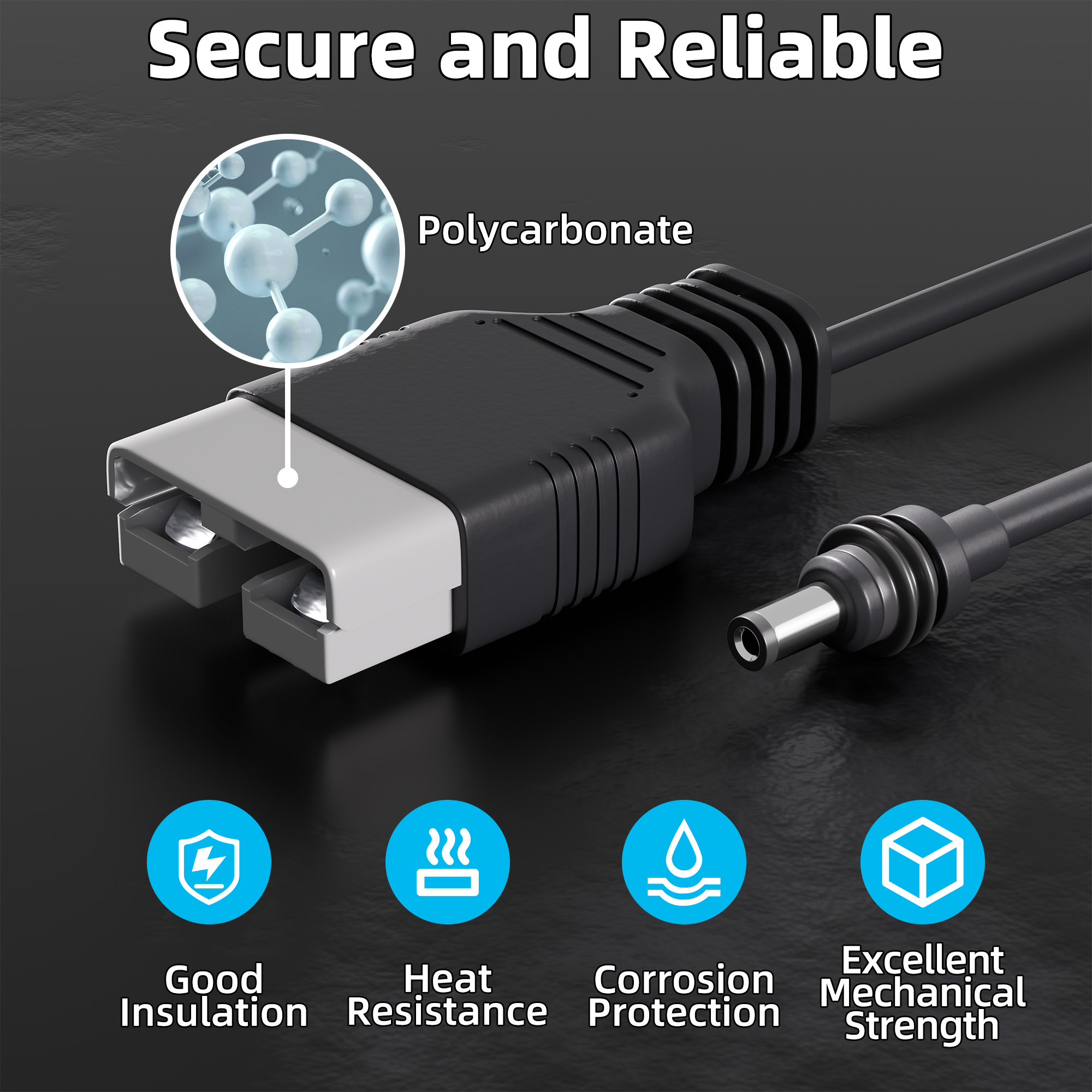 AP-50-W2-DC-3M Starlink Mini Anderson Powerpole to DC Plug Adapter Cord – 18AWG – 9.8FT/3M for Solar Generators, Caravans, Boats