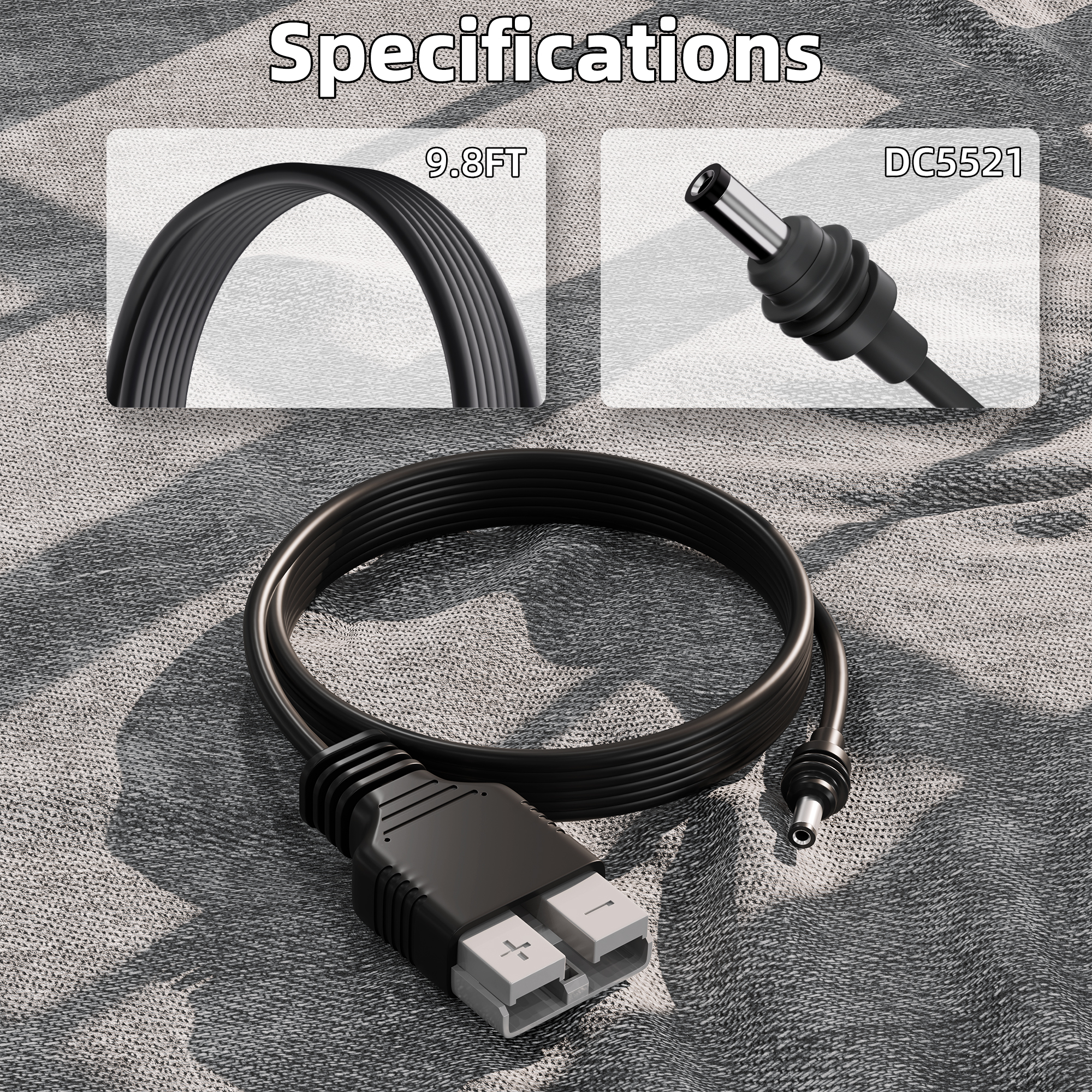 AP-50-W2-DC-3M Starlink Mini Anderson Powerpole to DC Plug Adapter Cord – 18AWG – 9.8FT/3M for Solar Generators, Caravans, Boats