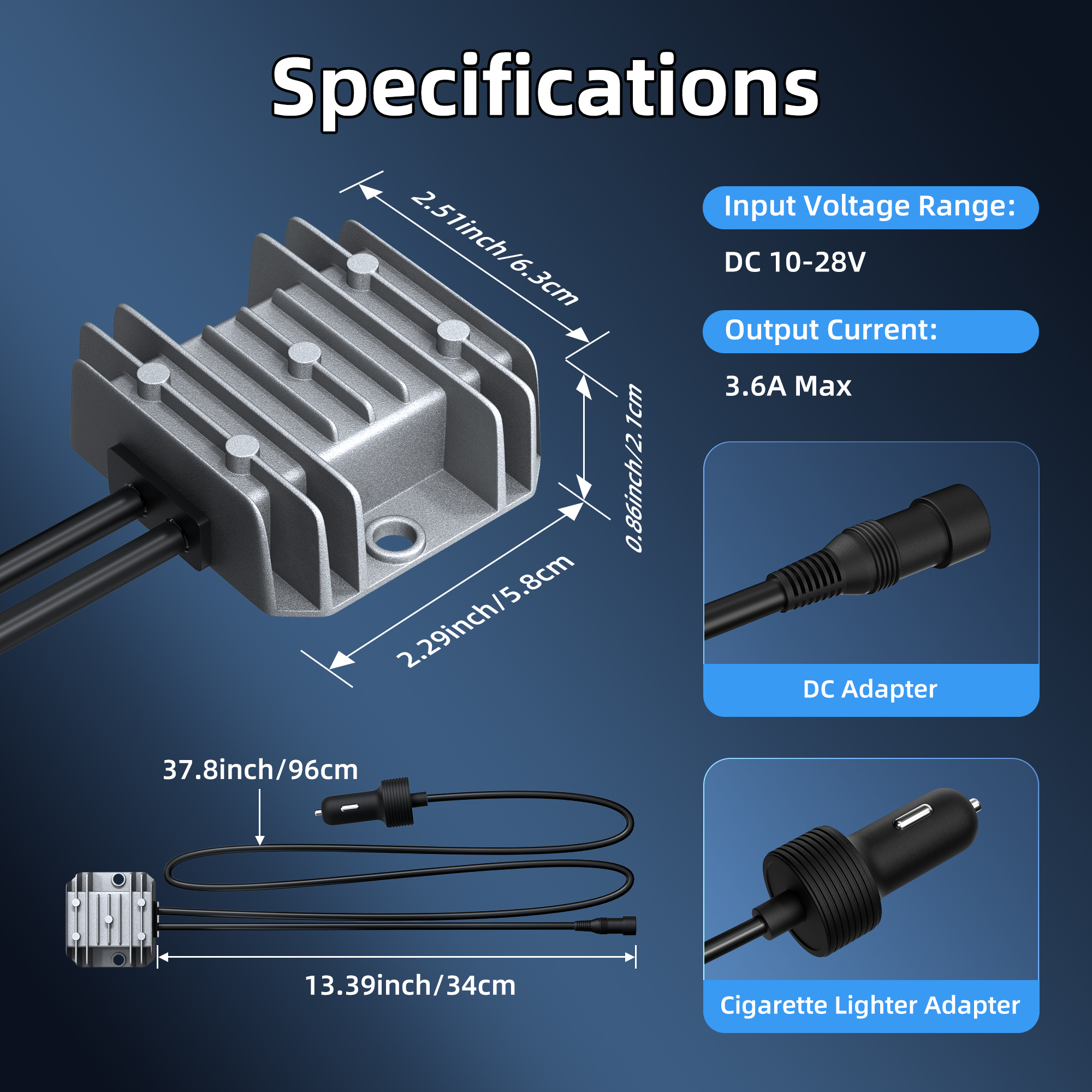 DC-DC30V3.5A-DR-14 Starlink Mini Car Charger with 12V/24V to 30V Step-Up Power Cable 3.6A Vehicle Accessory Plug