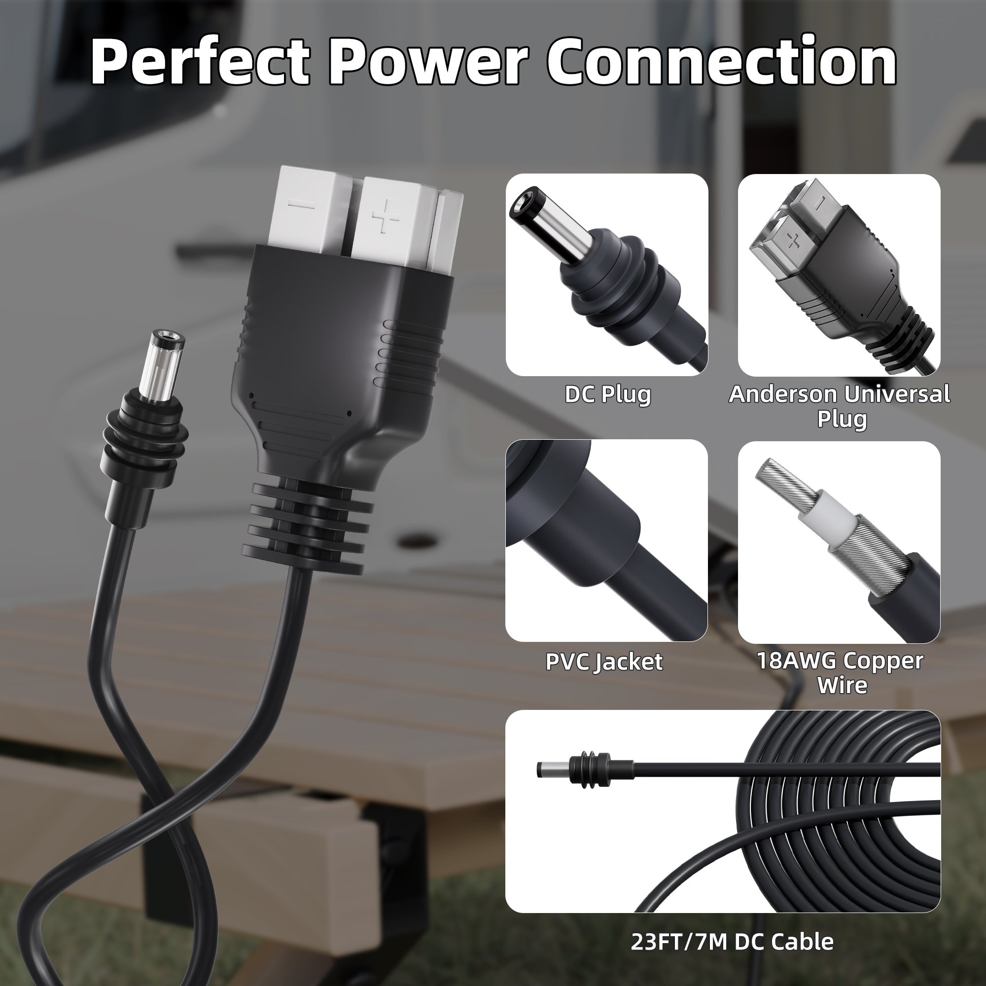 DC-DC30V3.5A+AP-50 Starlink Mini DC 12V/24V to 30V Conversion Kit Anderson Powerpole to DC Plug 23FT/7M Cable for RV, Marine, Off-Grid