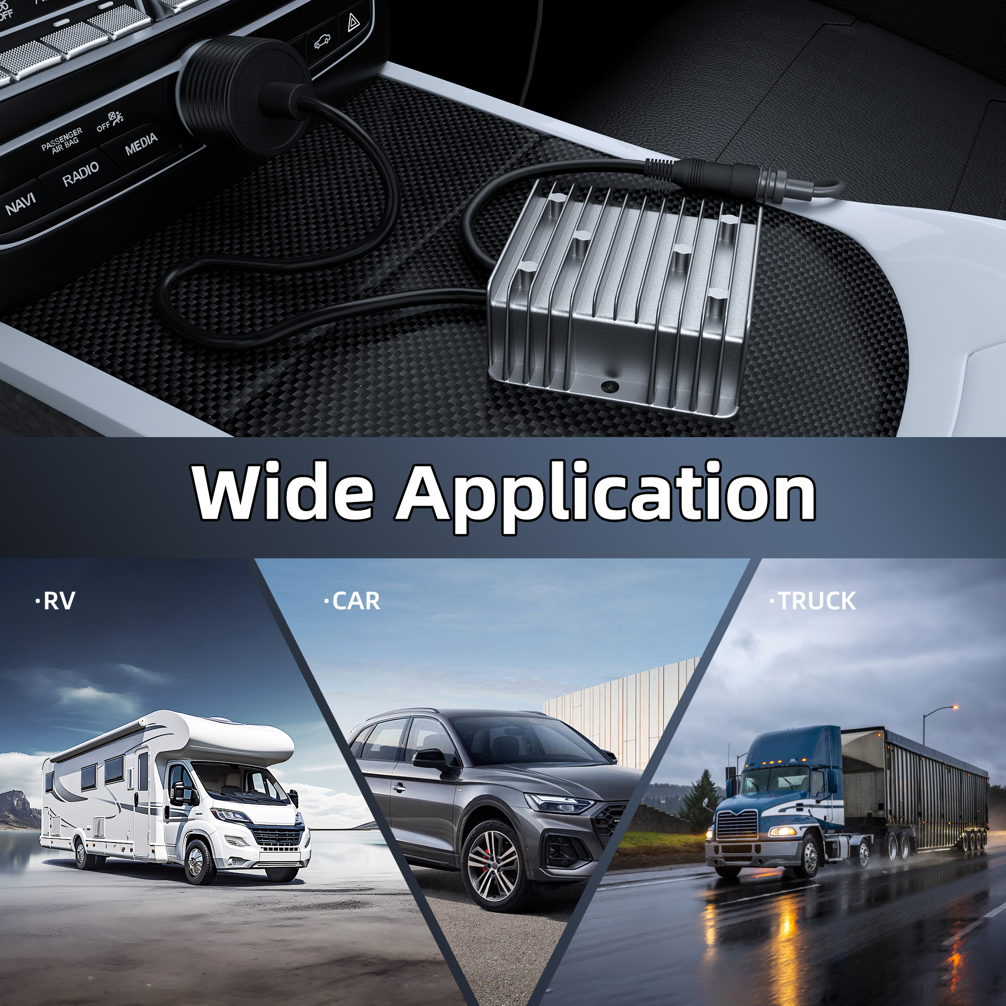 DC-DC57V4.5A-DR-14-DC2M Starlink Gen 3 Car Charger with 12V/24V to 57V Step-Up Power 4.5A Plug